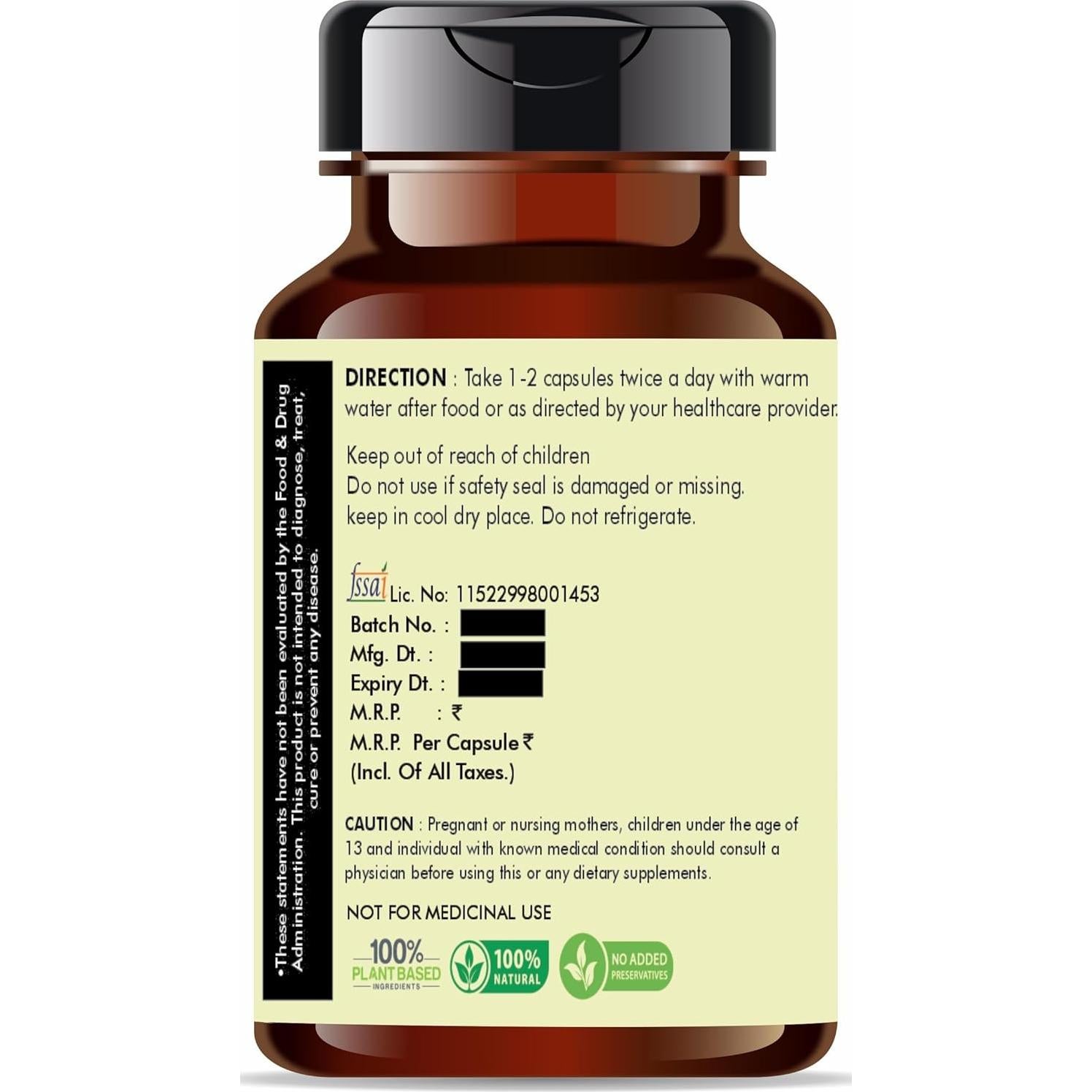 Extracto de Arjuna 500mg - 60 Cápsulas Vegetarianas AYURVEDASHREE