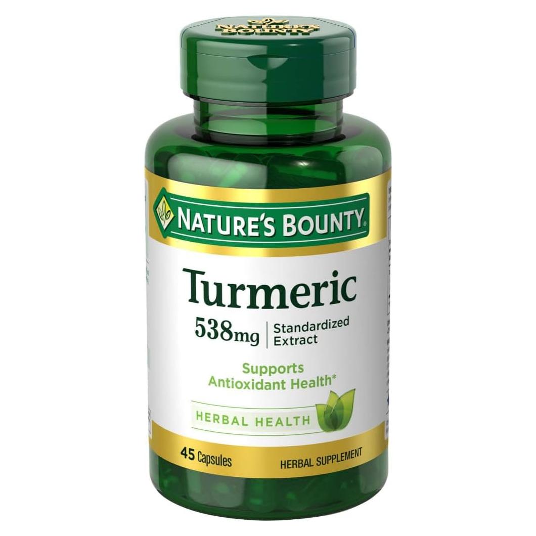 Suplemento Herbal de Cúrcuma Nature's Bounty 538mg 45 Cápsulas