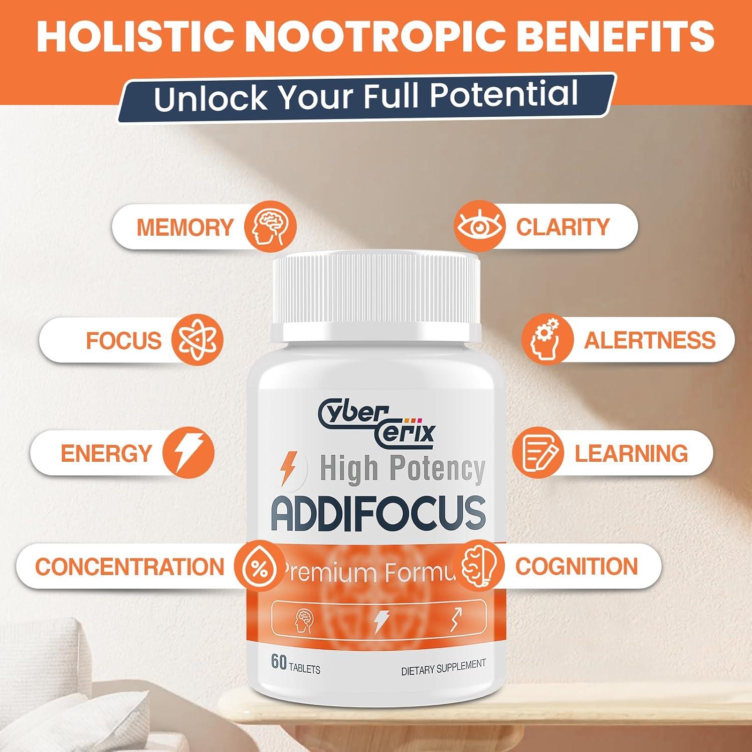 Suplemento Nootrópico CyberCerix 17-en-1 para Memoria 60 Tabletas