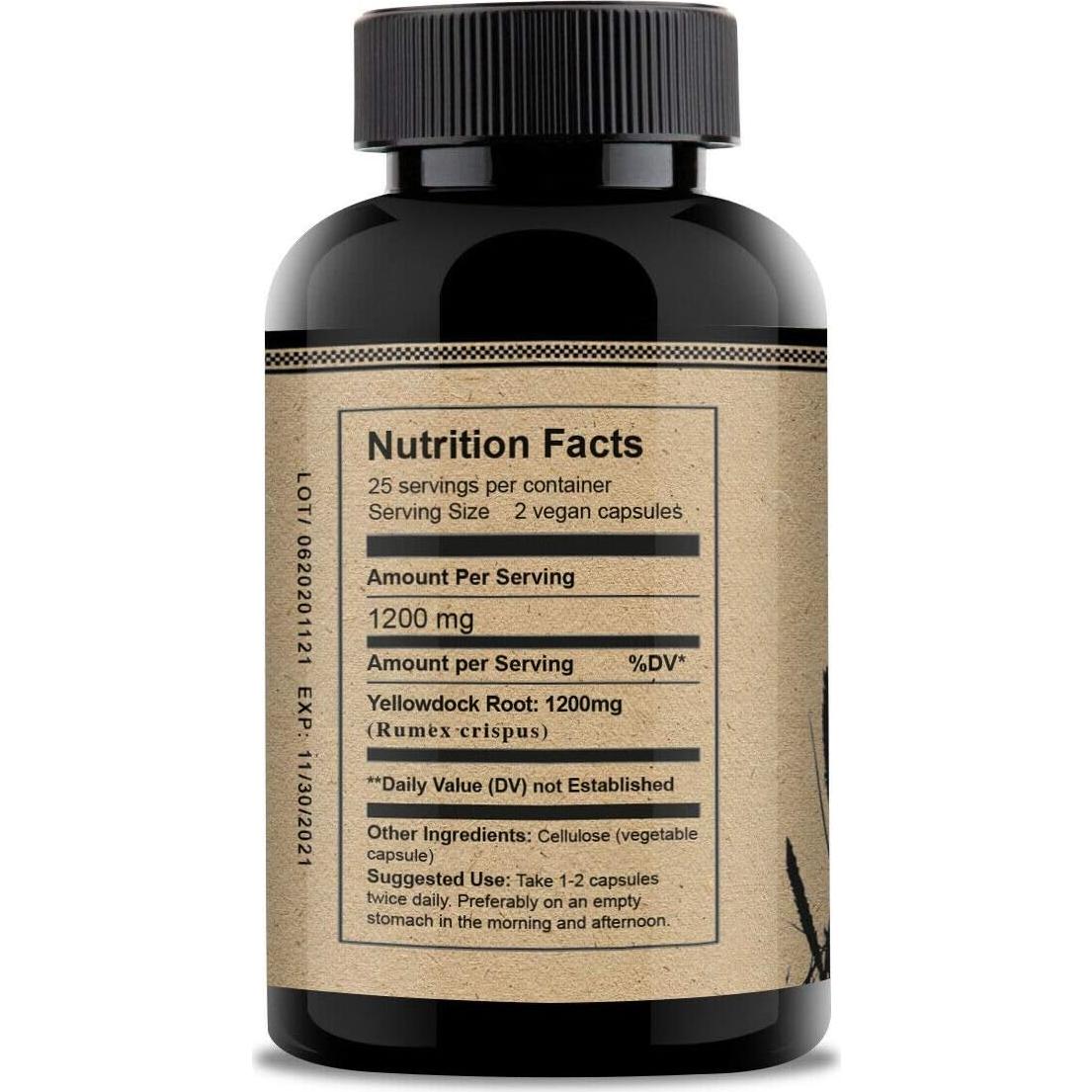 Cápsulas de Dock Amarillo Vines Yard 1200mg 50 Paquetes