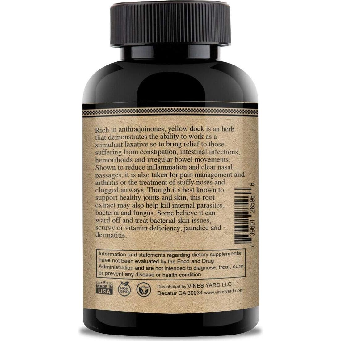 Cápsulas de Dock Amarillo Vines Yard 1200mg 50 Paquetes