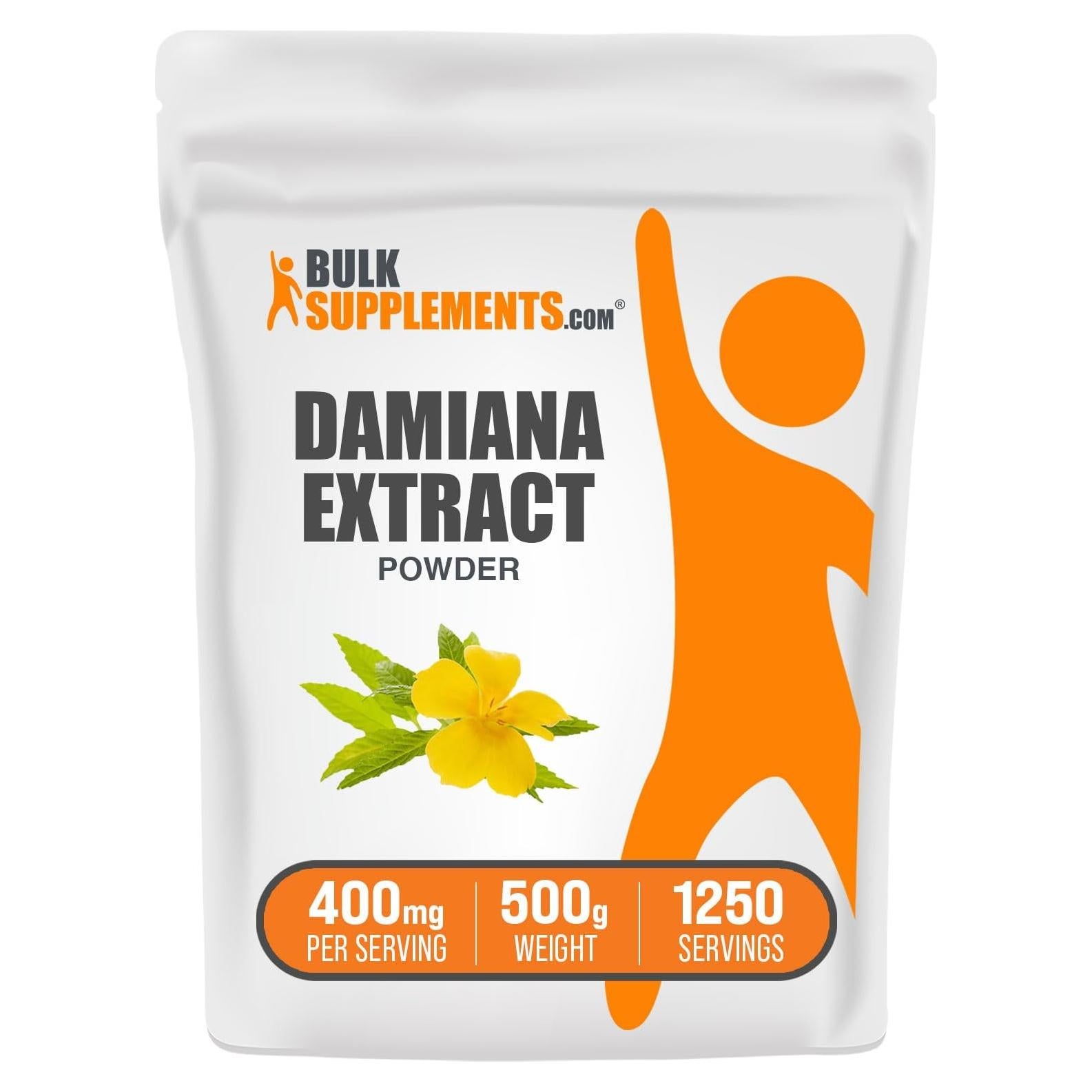 Polvo de Extracto de Damiana BulkSupplements 500g Suplemento Herbal