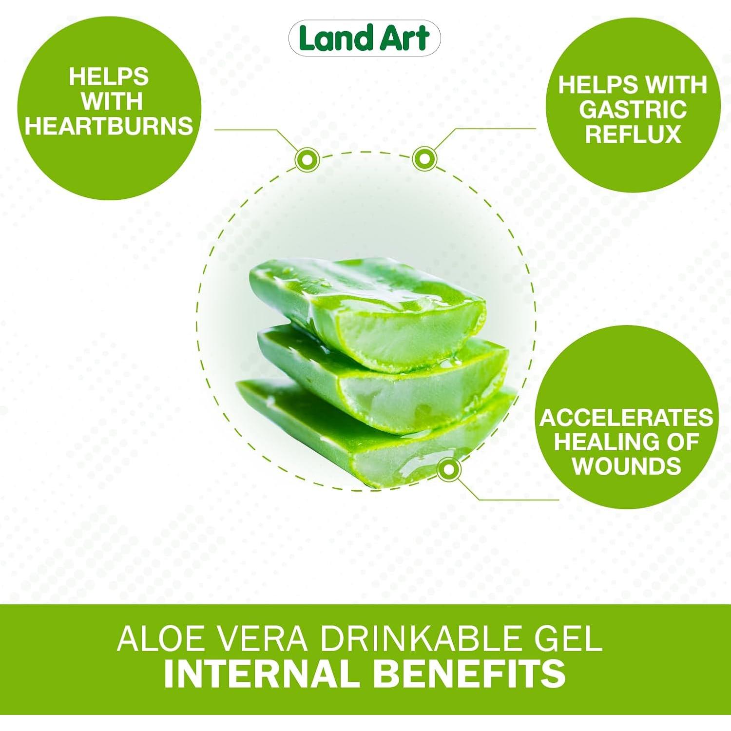 Gel Bebible de Aloe Vera Puro Land Art 1.89 L Sabor Naranja y Mandarina