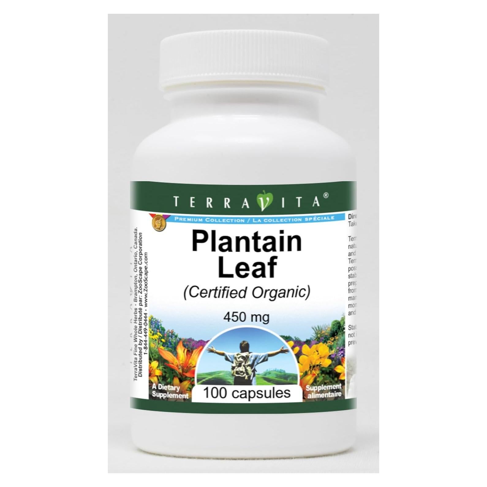 Cápsulas de Hoja de Plátano Orgánico TerraVita 450 mg - 100 Unidades