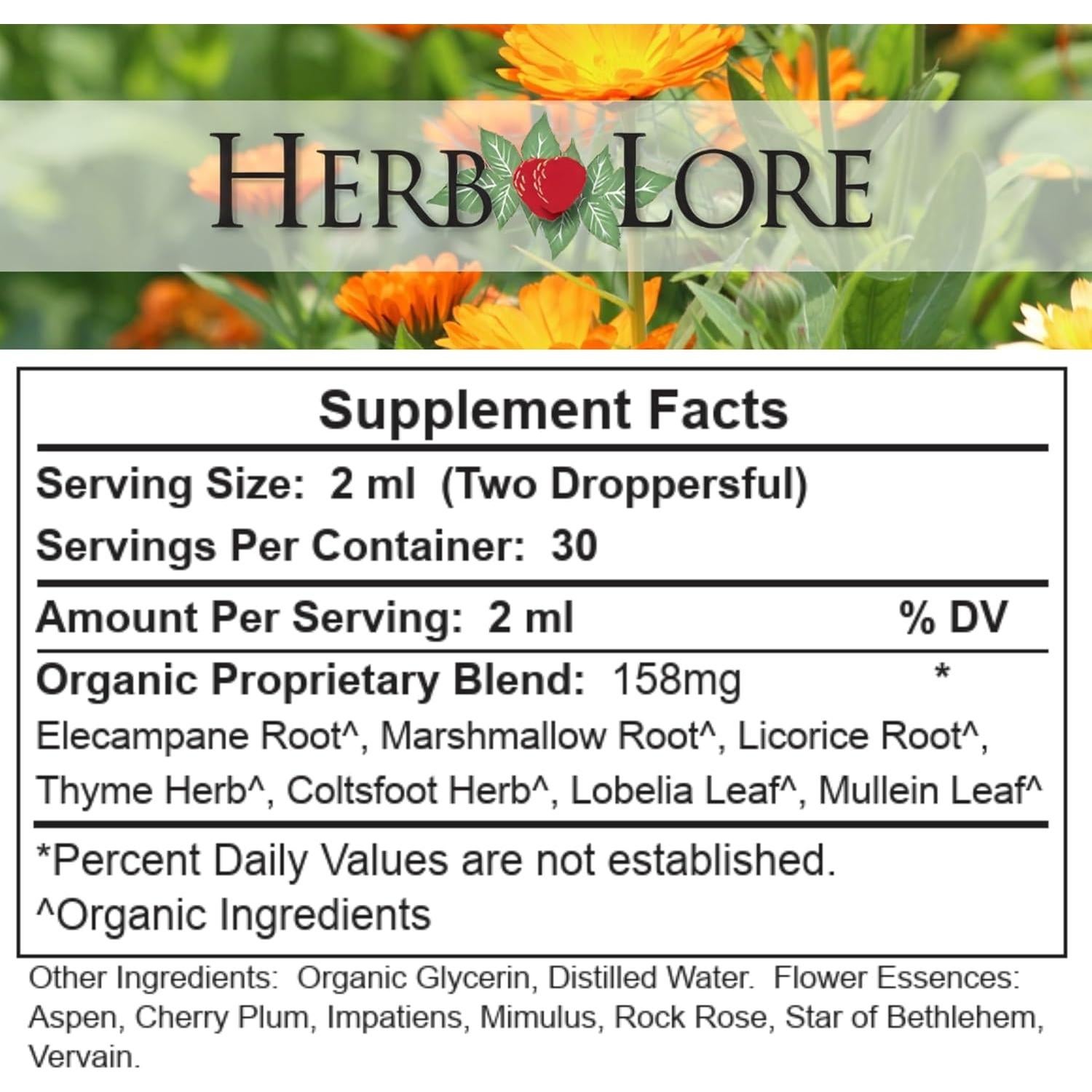 Tintura Quiet Cough Herb Lore - Gotas para la Tos 60 ml