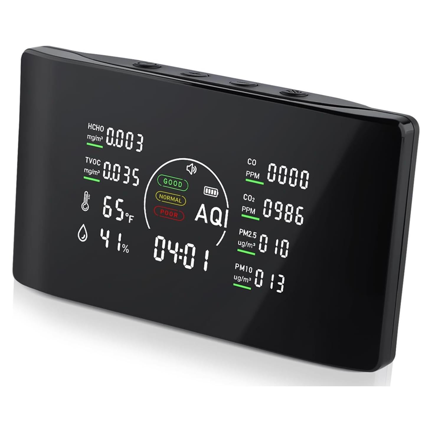 Monitor de Calidad del Aire 10 en 1 Qxpztk - CO2, PM2.5, VOC