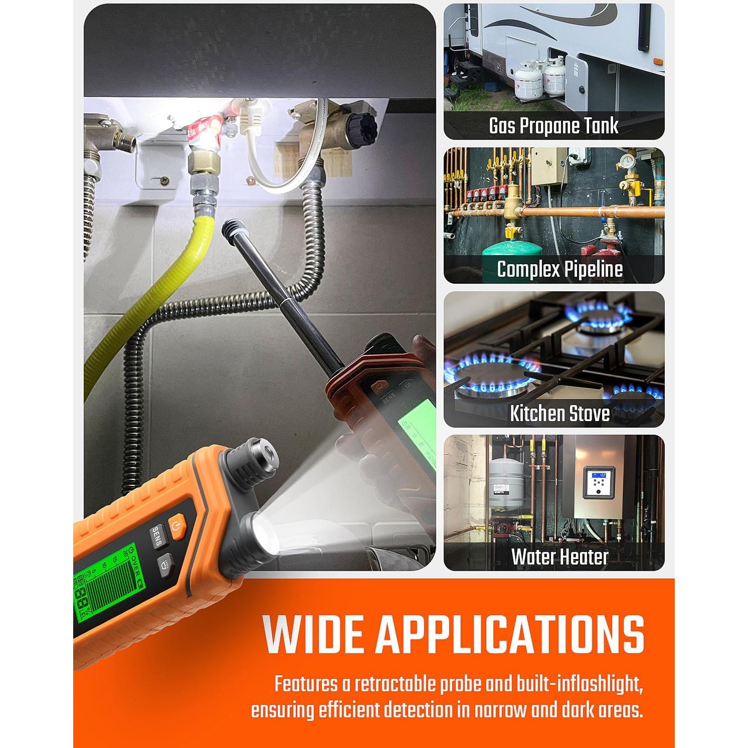 Detector de Fugas de Gas Natural TOPTES PT760 con Sonda 30.48 cm