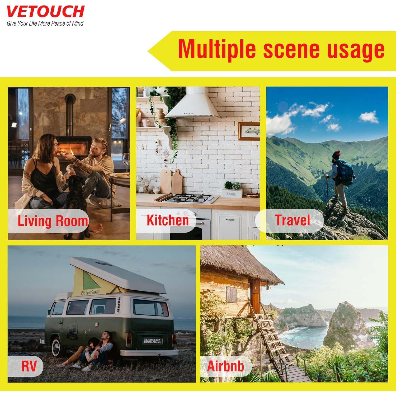 Detector de Monóxido de Carbono Enchufable VETOUCH con Pantalla LCD