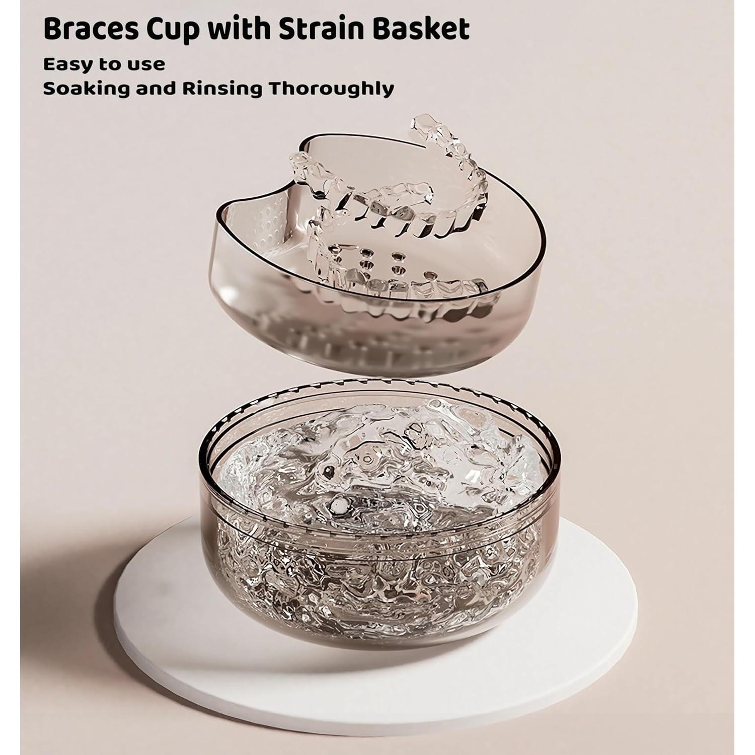 Estuche Limpiador de Dentaduras Murri&Murrdi Negro 11.2x10.9cm