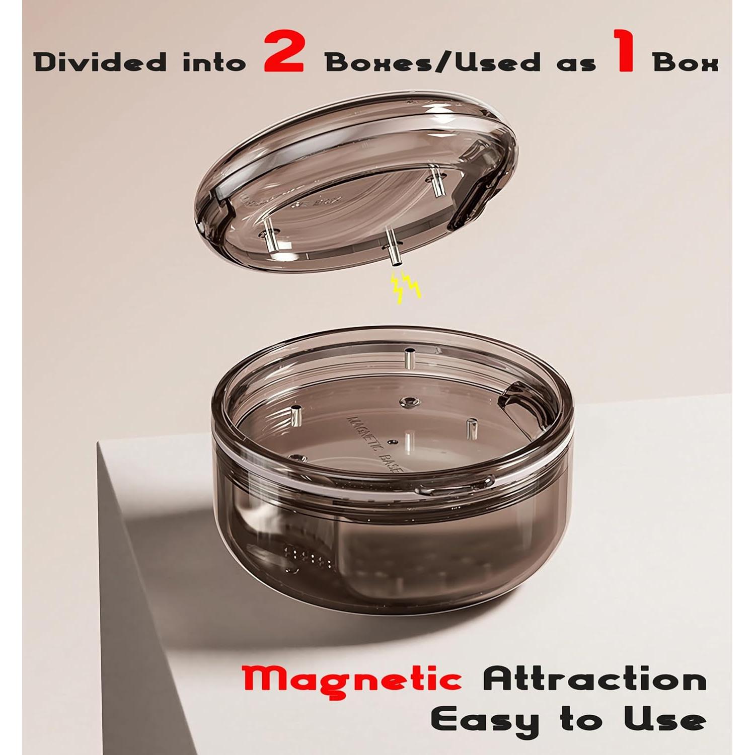 Estuche Limpiador de Dentaduras Murri&Murrdi Negro 11.2x10.9cm