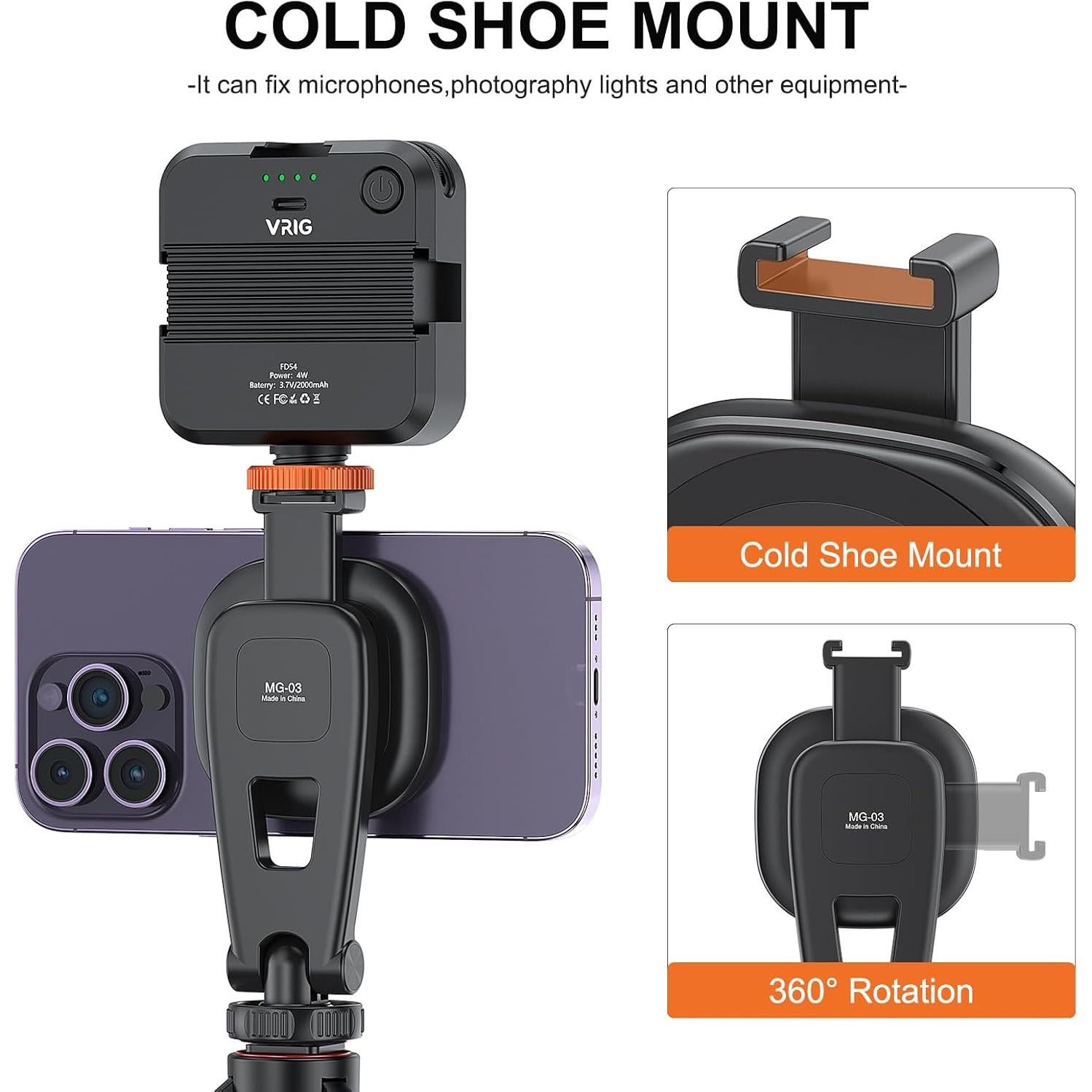 Soporte de trípode magnético VRIG MG-03 para iPhone y cámaras