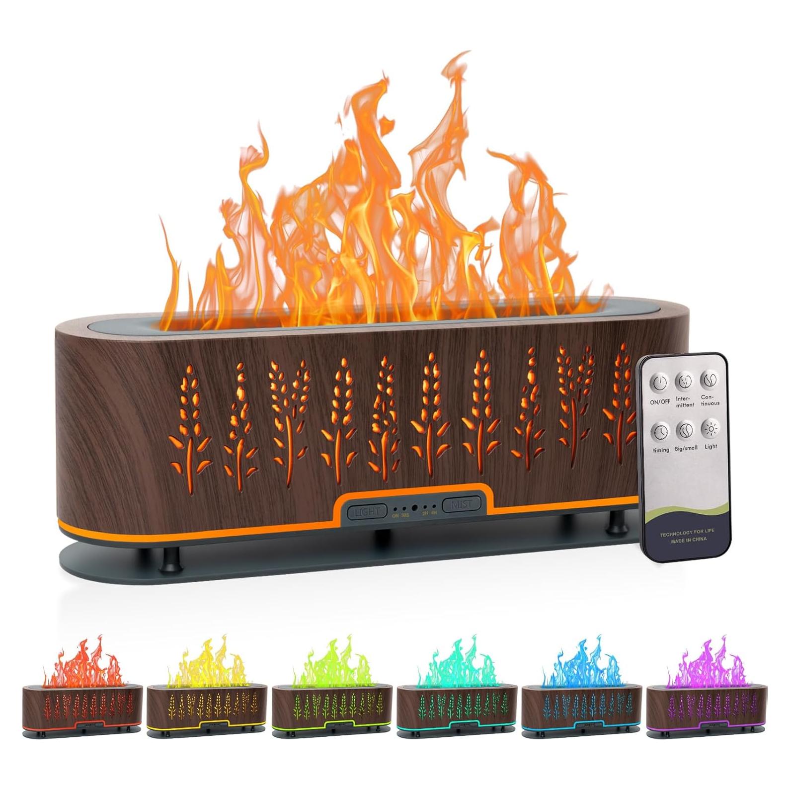 Difusor de Aceite Esencial Rivola 200ml con Llama LED y Temporizador