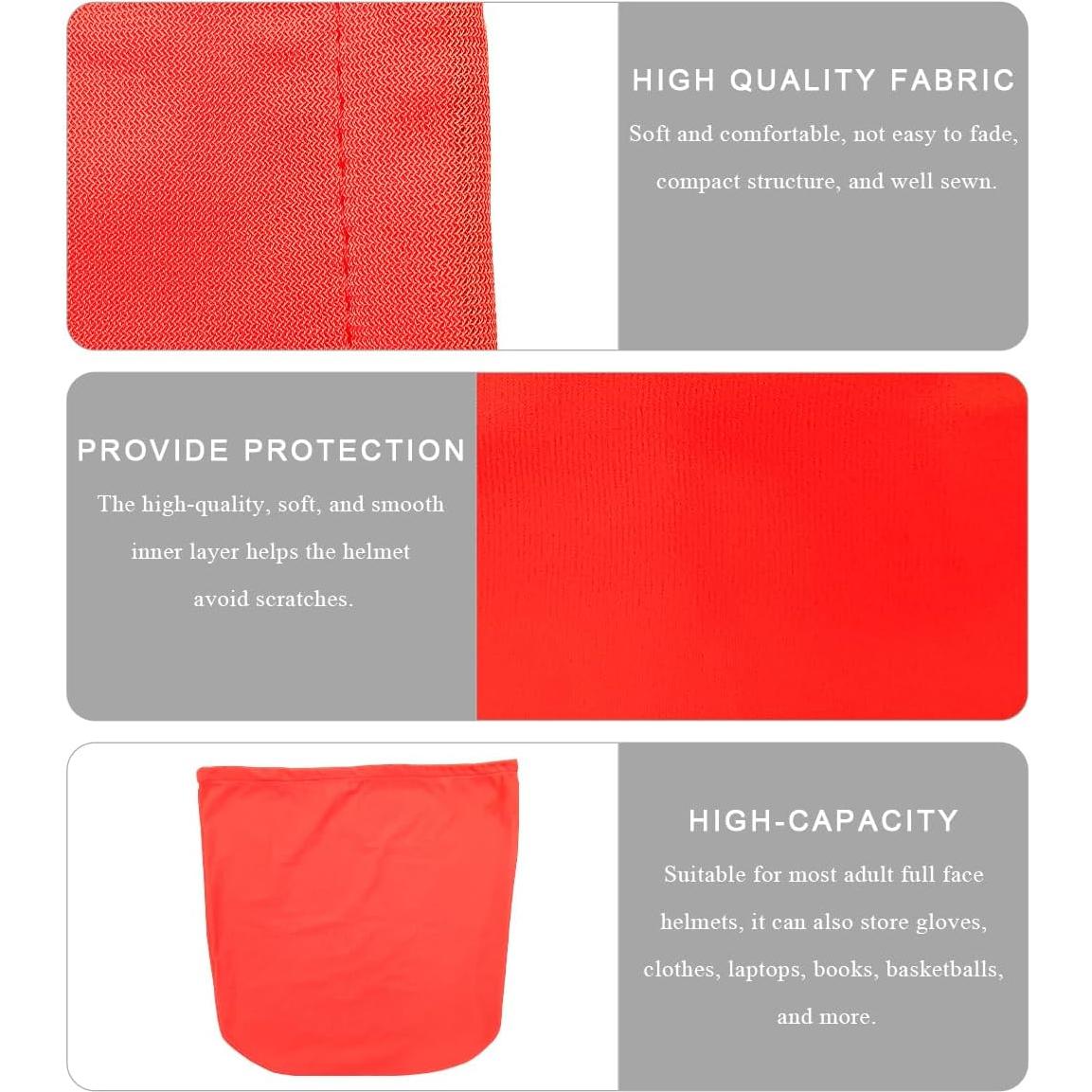 Bolsa para Casco KVAEY Naranja, Tela de Nailon, 47x43 cm