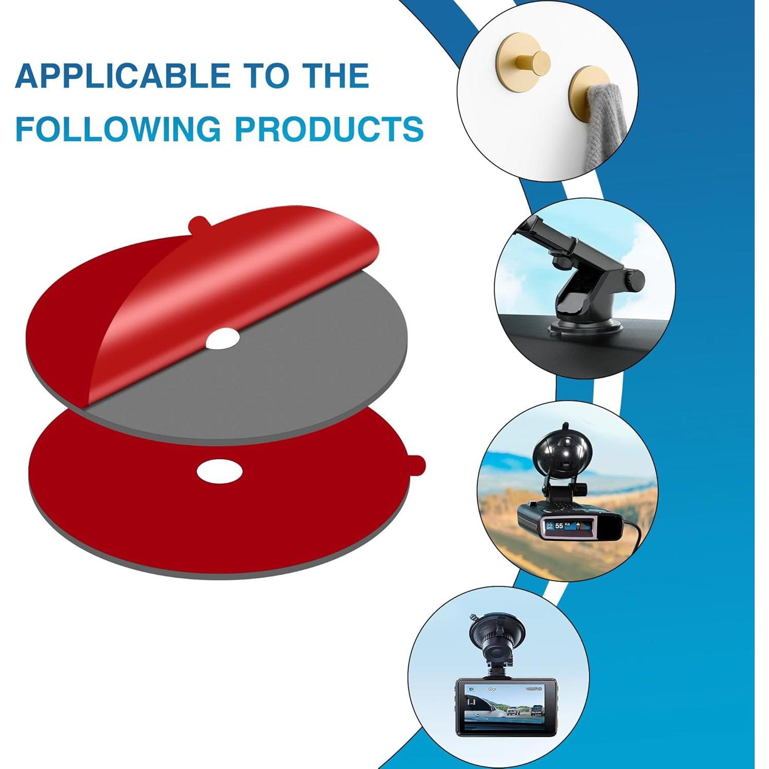 Pad Adhesivo Doble Cara 5.6 cm y 6.6 cm para Soporte de Cámara