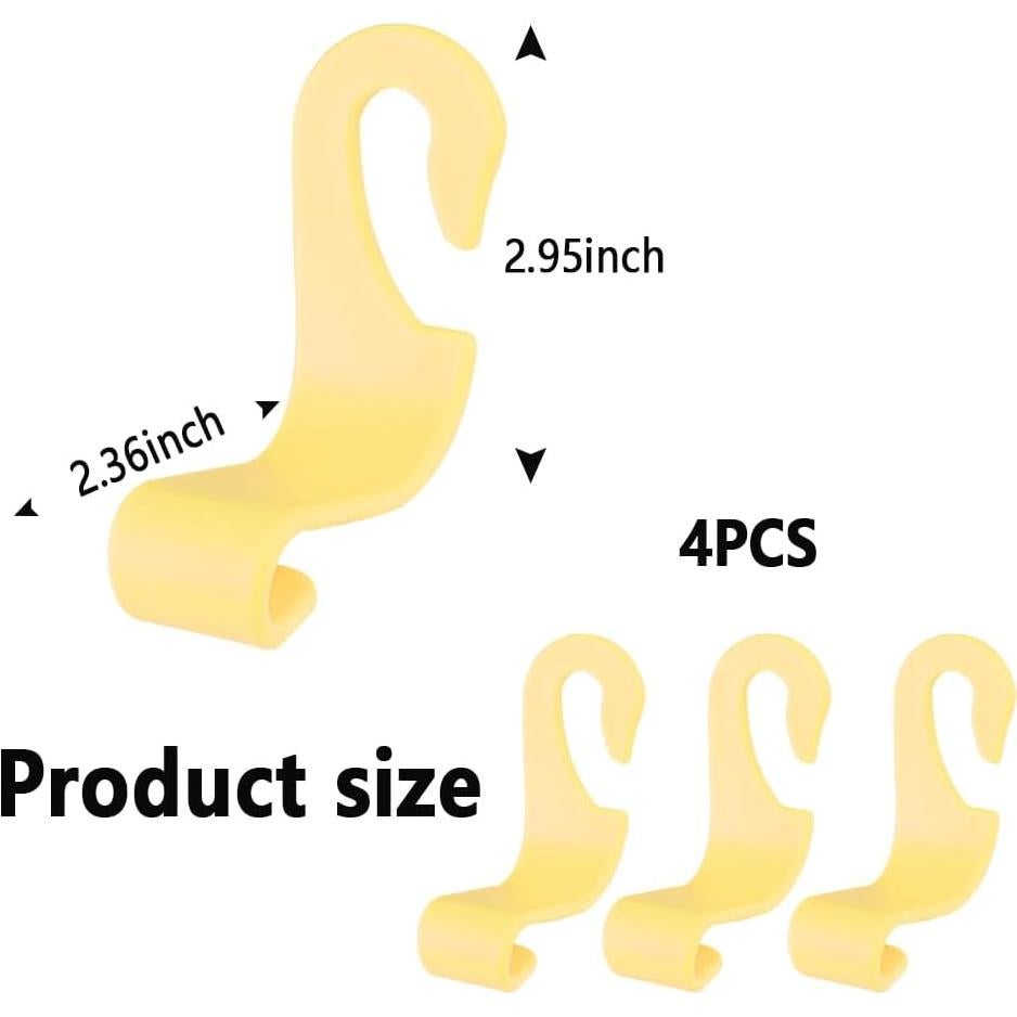 Gancho para Reposacabezas NHHC 4PCS Amarillo Organizador