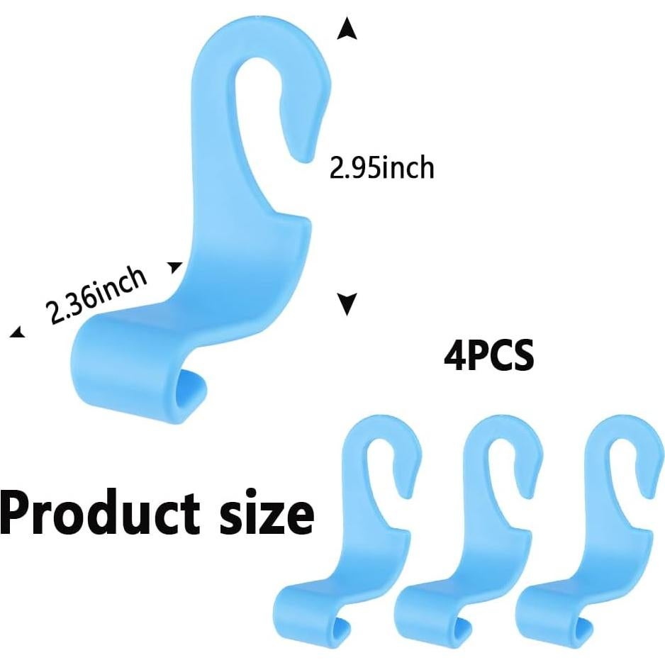 Gancho Oculto NHHC para Reposacabezas Coche Azul 4 Pcs