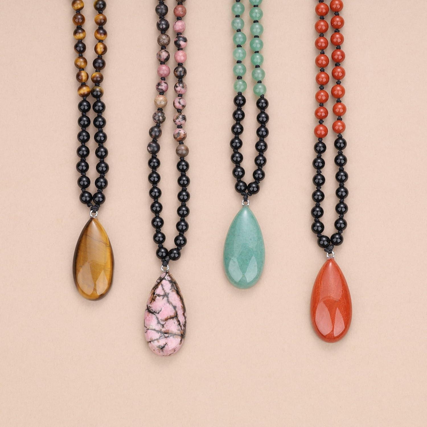 Collar de Cuentas Mala 108 COAI Onyx y Aventurina Verde 78 cm