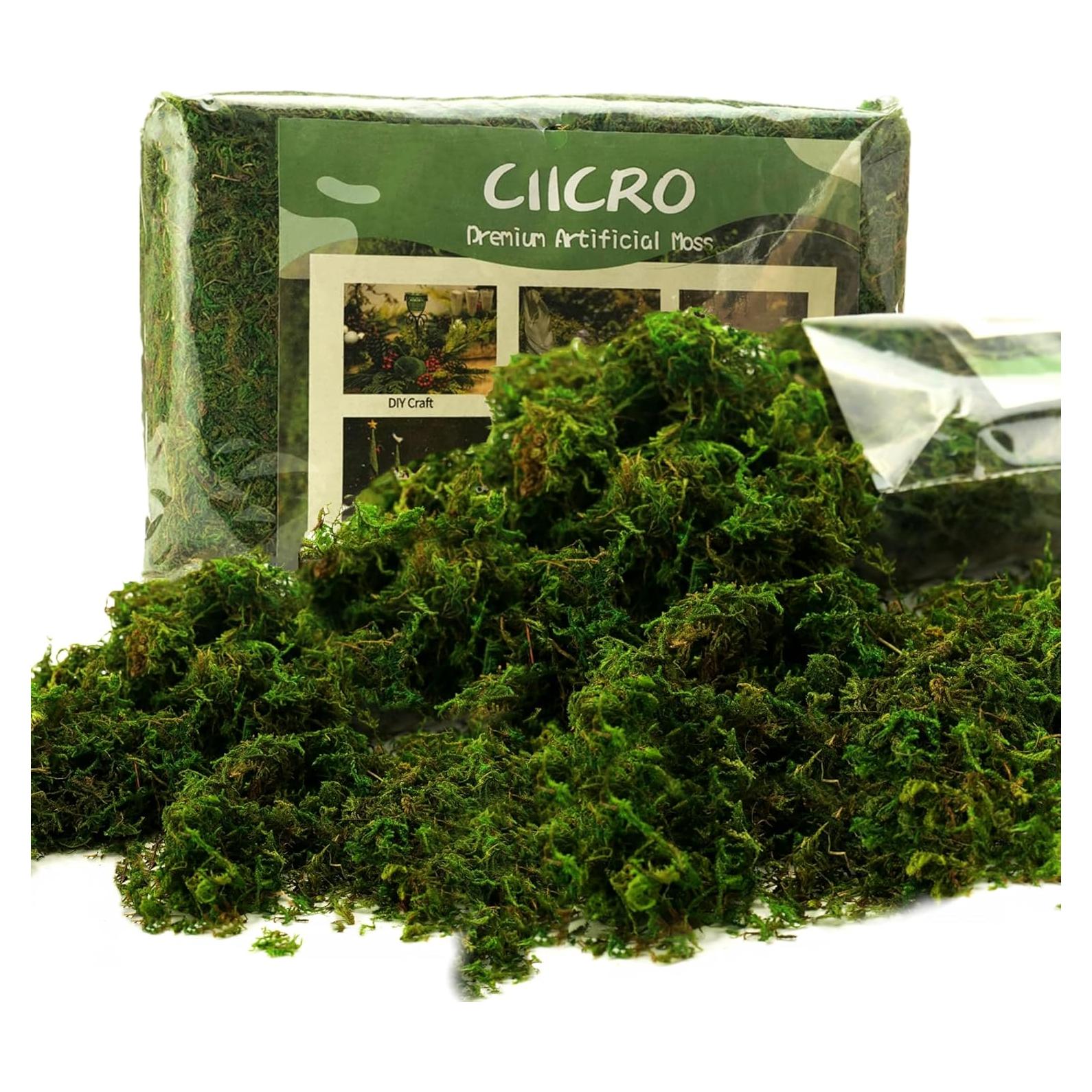 Musgo Artificial Verde Fresco CIICRO 16OZ para Plantas y Manualidades