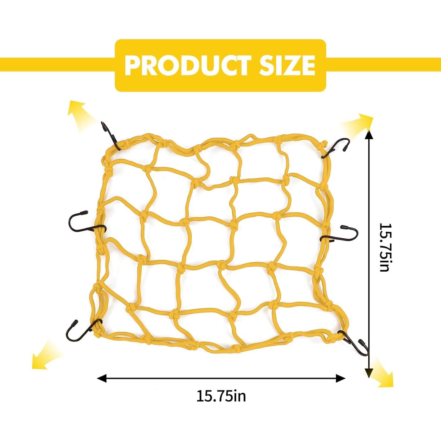 Red de Carga Elástica Wogomz 15x15 cm Amarillo 6 Ganchos