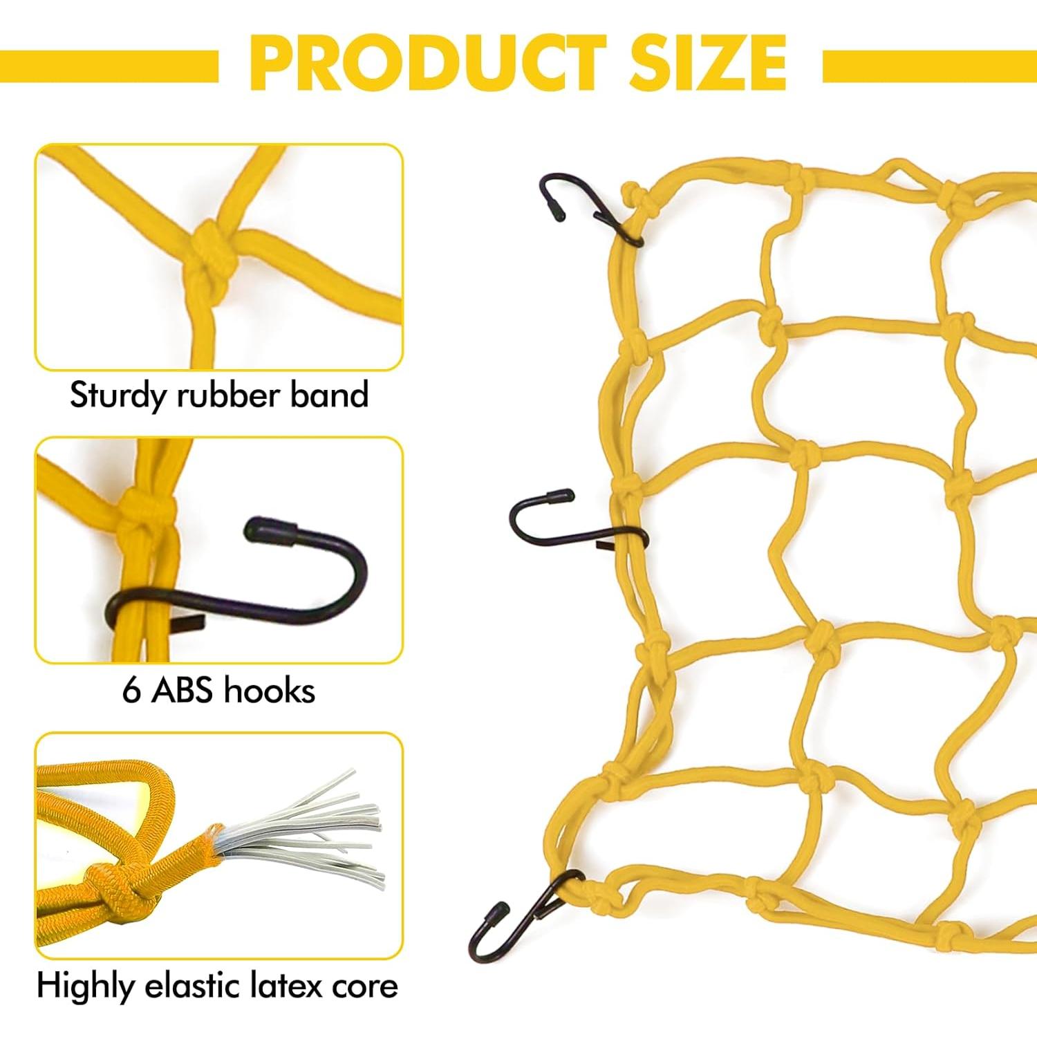Red de Carga Elástica Wogomz 15x15 cm Amarillo 6 Ganchos