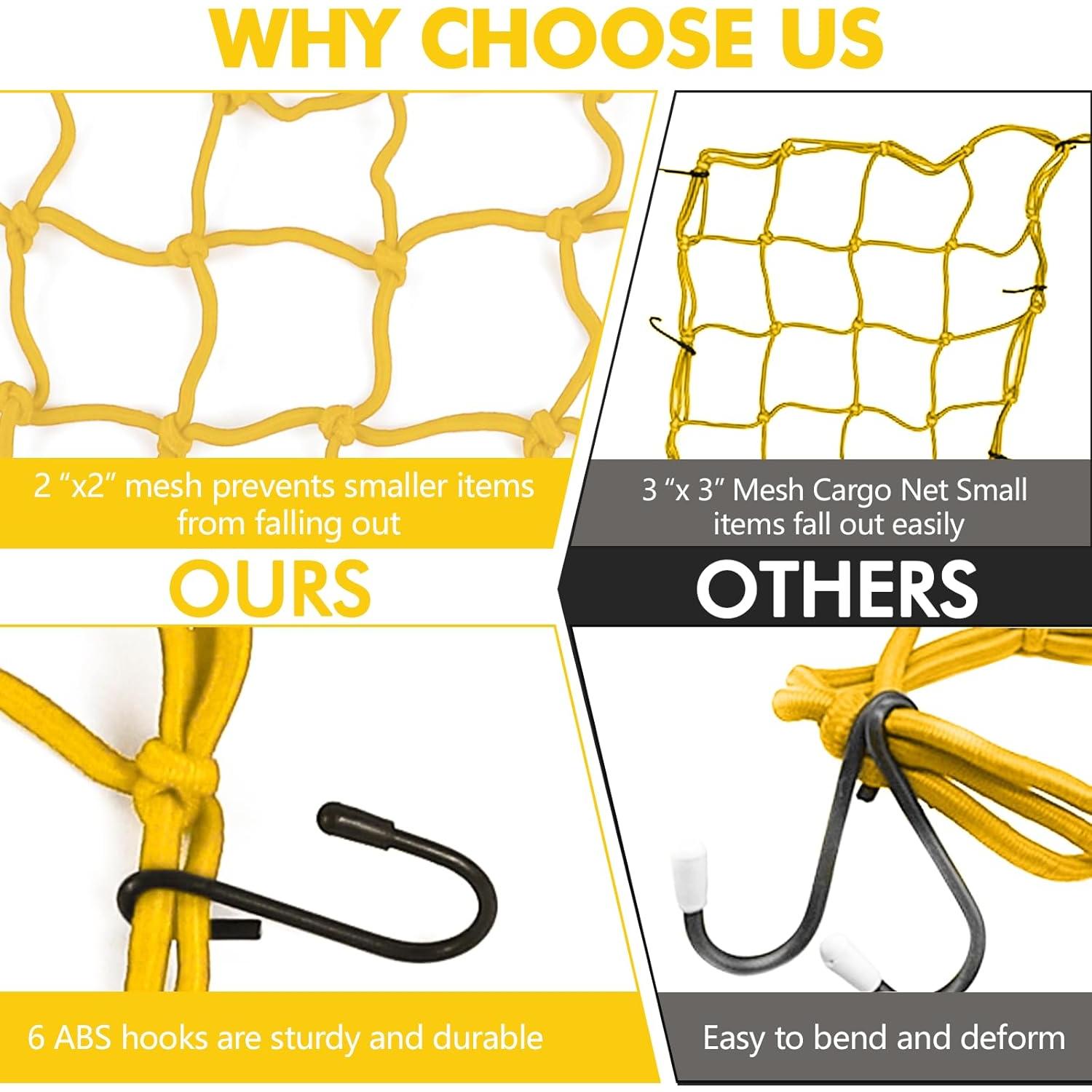 Red de Carga Elástica Wogomz 15x15 cm Amarillo 6 Ganchos