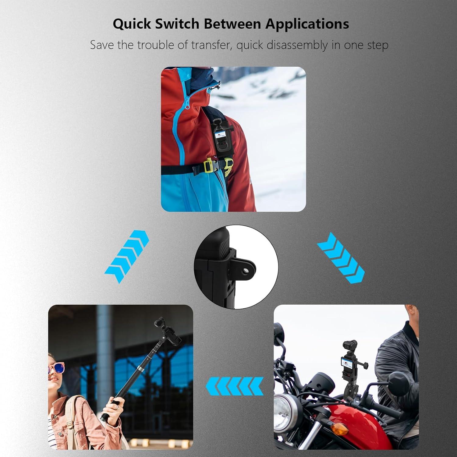 Soporte de Mochila NEOSOU 360° para DJI Pocket 3 - Estabilidad y Versatilidad