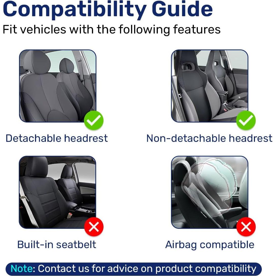 Cubiertas de Asiento Frontal GENANY para Auto SUV Sedán - Juego de 2