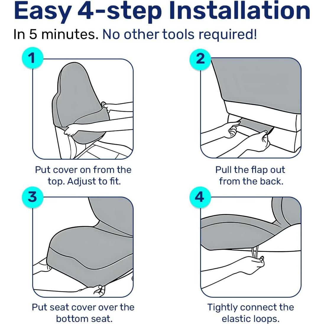 Cubiertas de Asiento Frontal GENANY para Auto SUV Sedán - Juego de 2