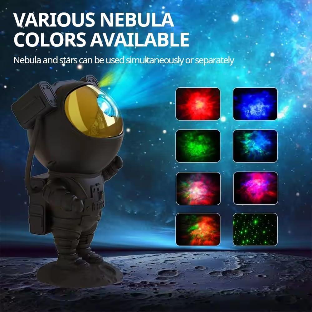 Astronaut Galaxy Projector – 7 Nebula Effects & Twinkling Green Stars, 360° Rotatable Head, Remote & Timer, Space-Themed Night Light for Kids & Adults, Room Decor Gift (Black)