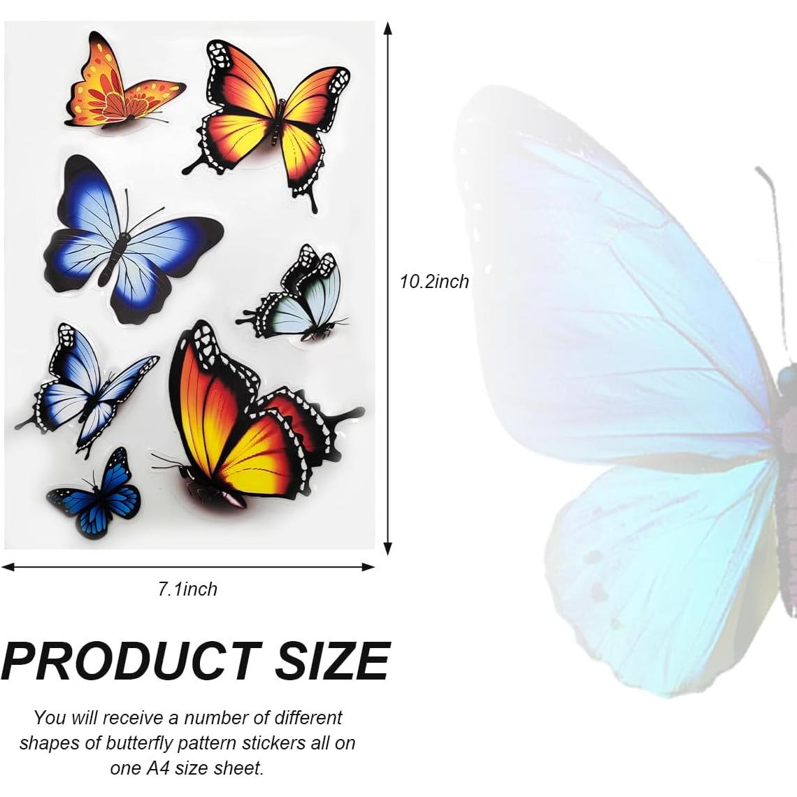 Calcomanías de Vinilo Mariposa SHMZK 18x26 cm Impermeables