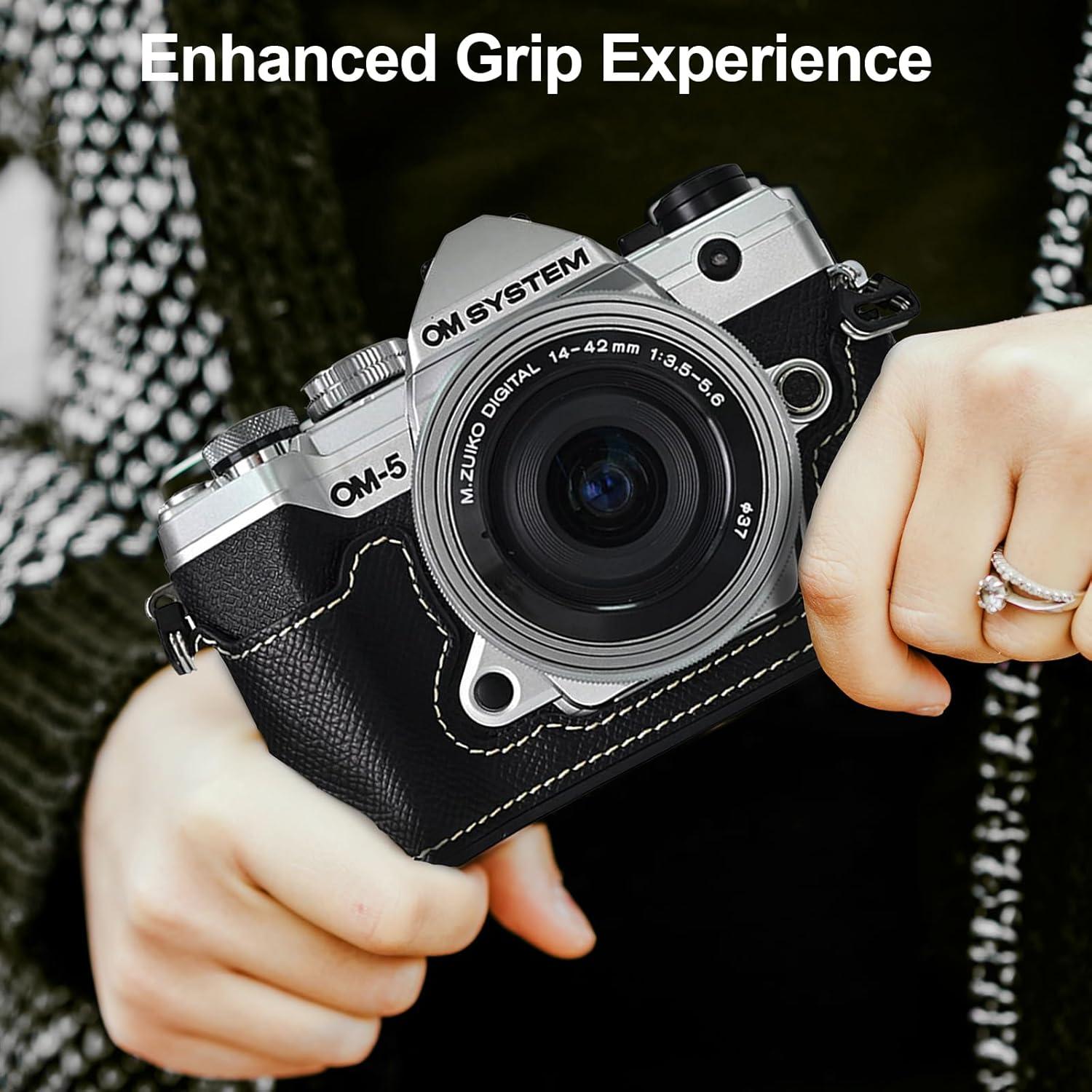 Kit Funda Protectora VOVMOEYA para Cámara Olympus OM-5/OM-D E-M5 III - Negro