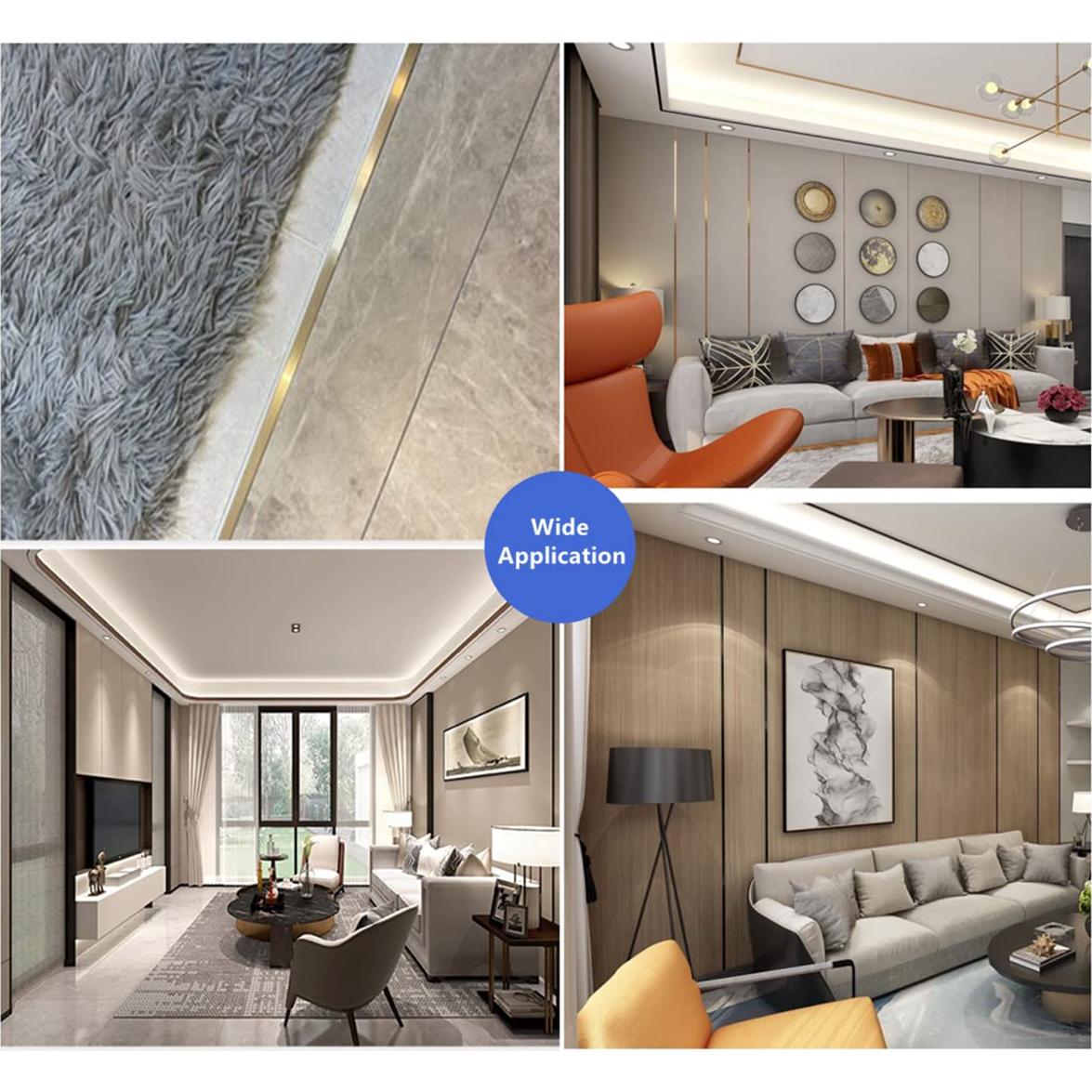 Tira de Transición de Suelo de Aluminio T 10 Pcs 122 cm Negro