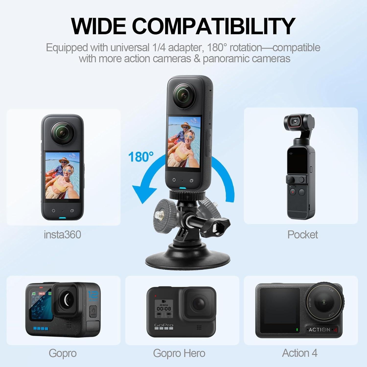 Kit de Montaje Adhesivo Flexible EMART para Cámaras Deportivas