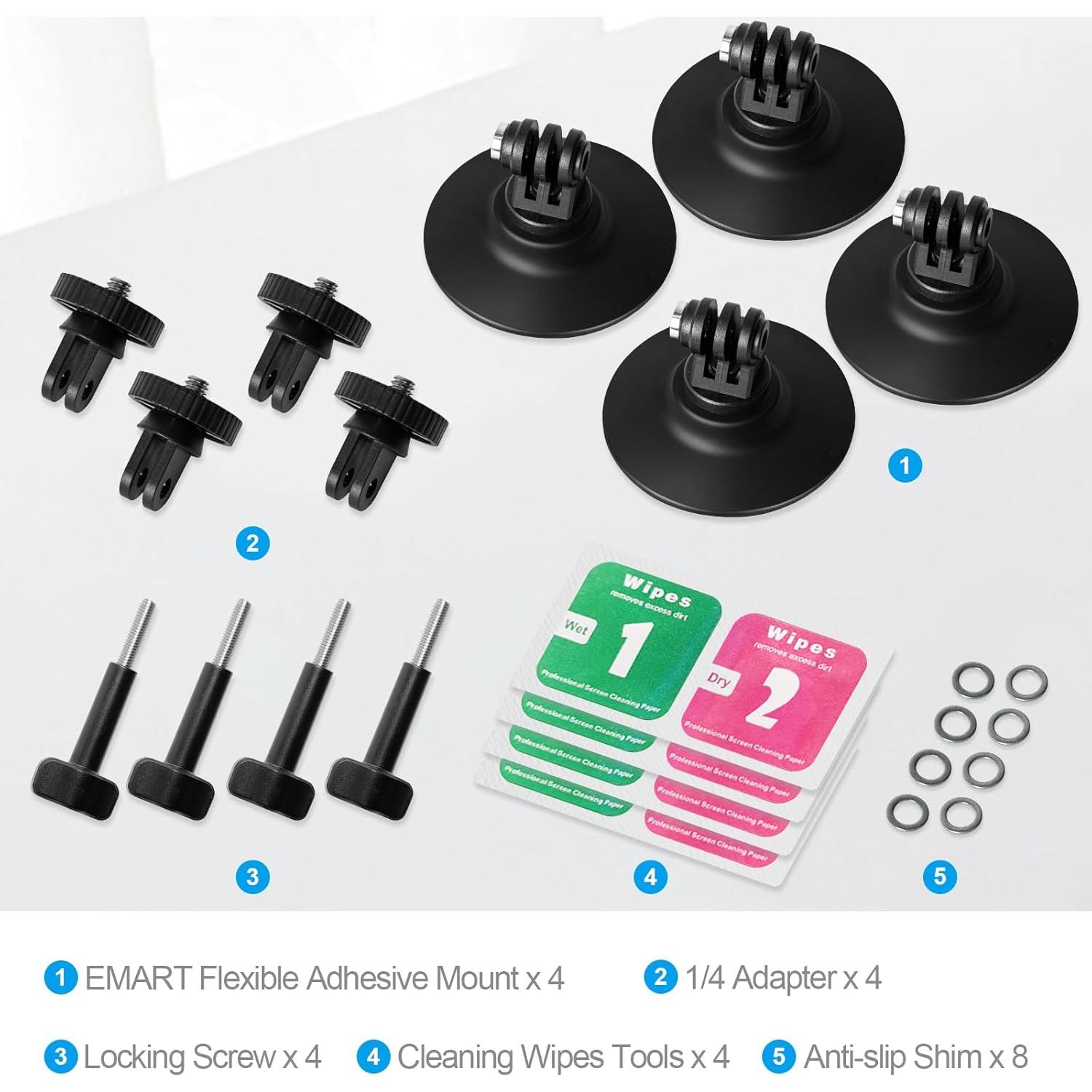 Kit de Montaje Adhesivo Flexible EMART para Cámaras Deportivas