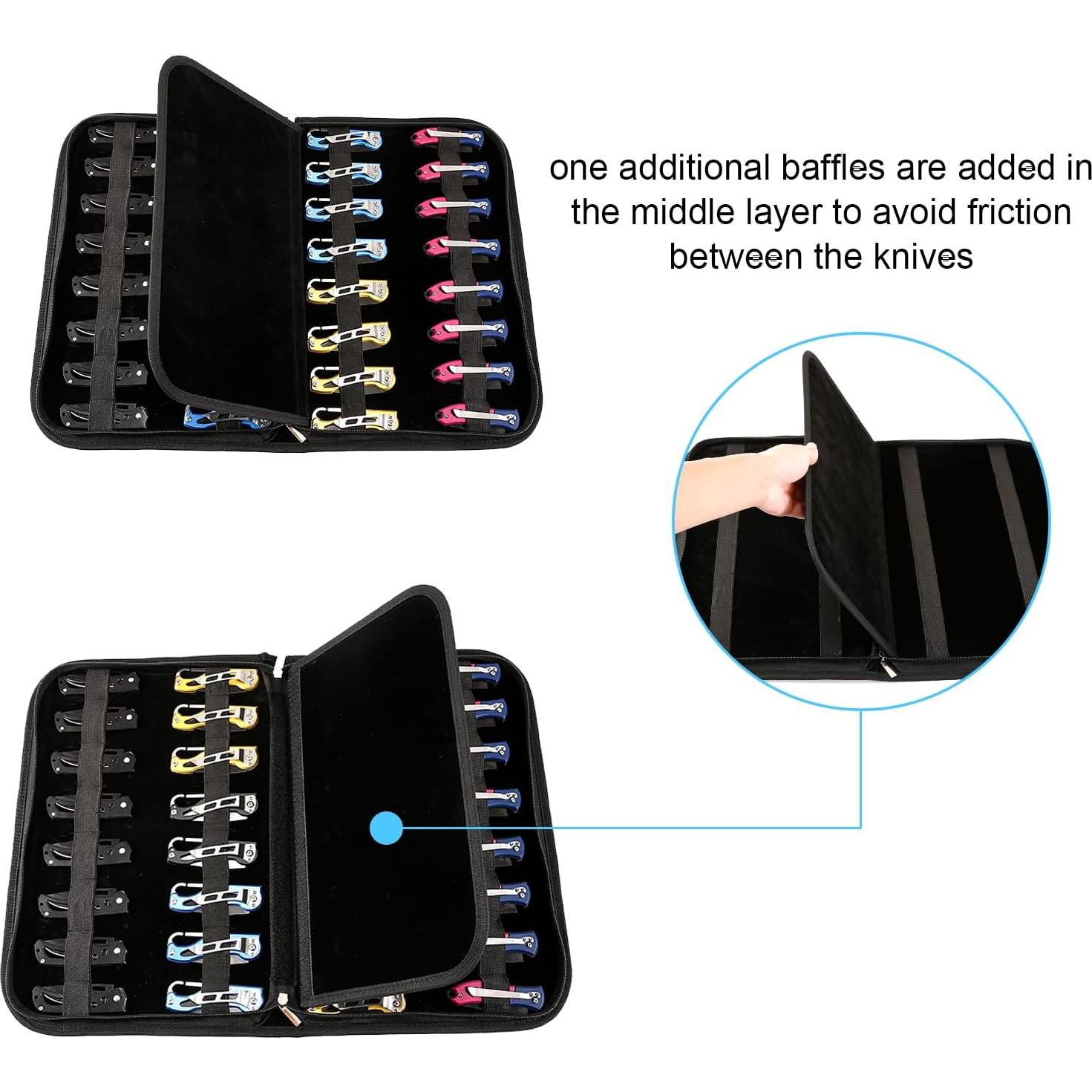 Funda para cuchillos ZhuoLang plegable 40 ranuras negra