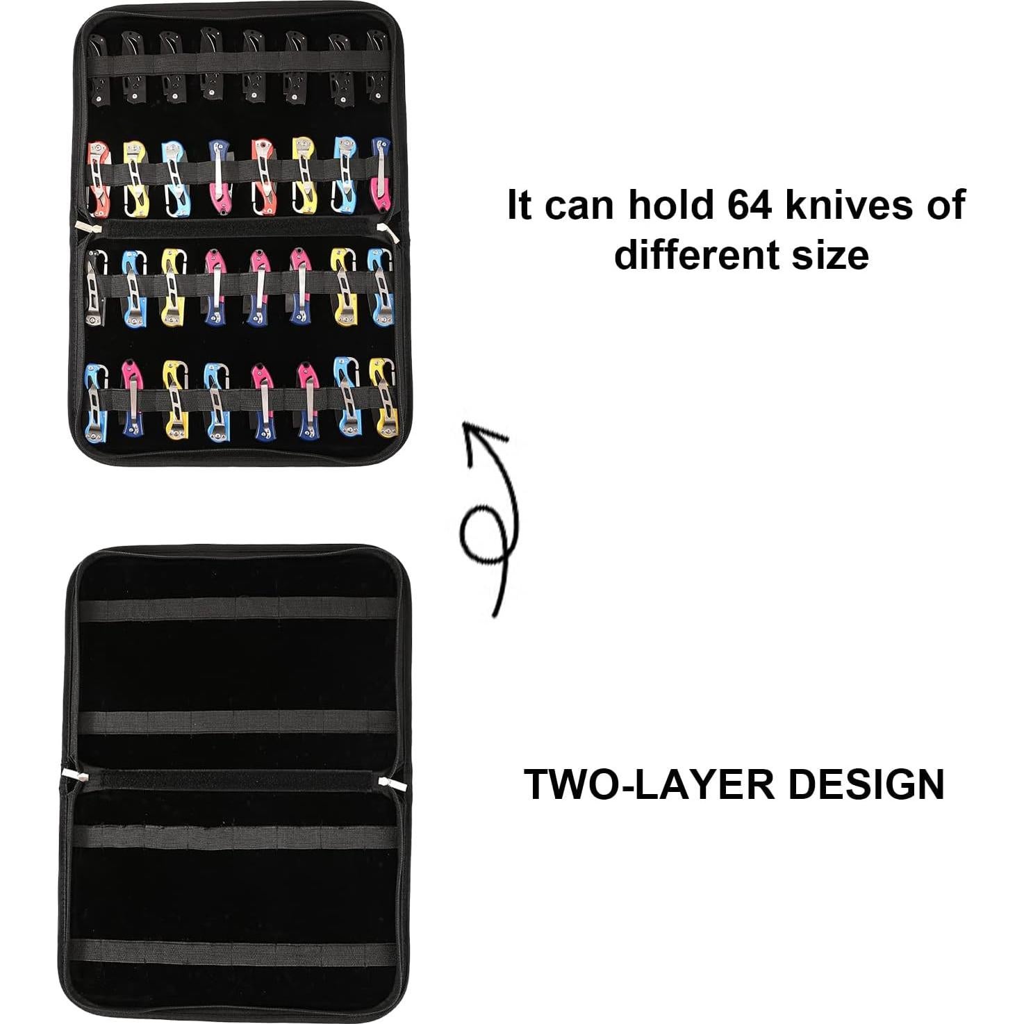 Funda para cuchillos ZhuoLang plegable 40 ranuras negra