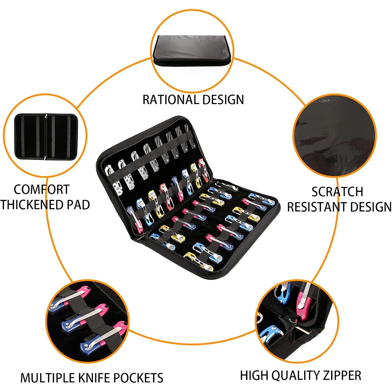 Funda para cuchillos ZhuoLang plegable 40 ranuras negra