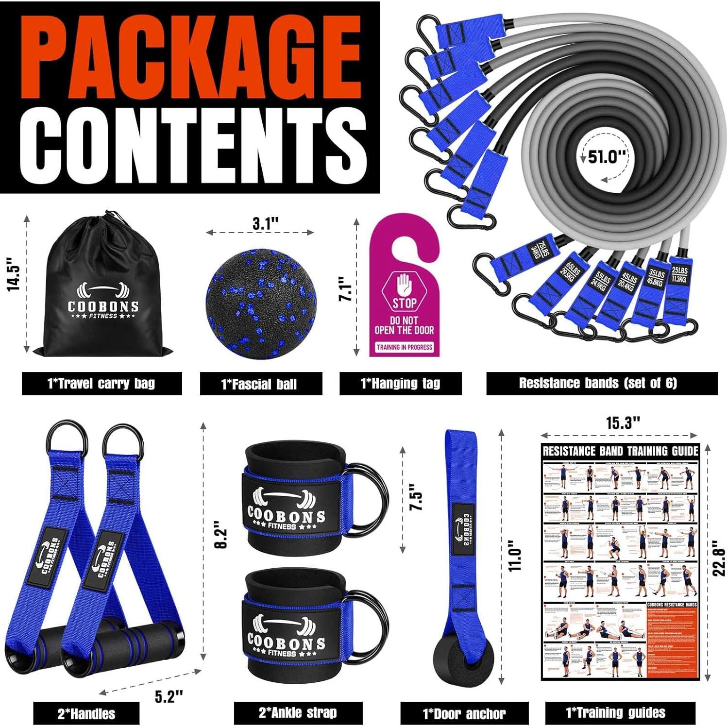 Conjunto de Bandas de Resistencia COOBONS 300LBS para Fitness