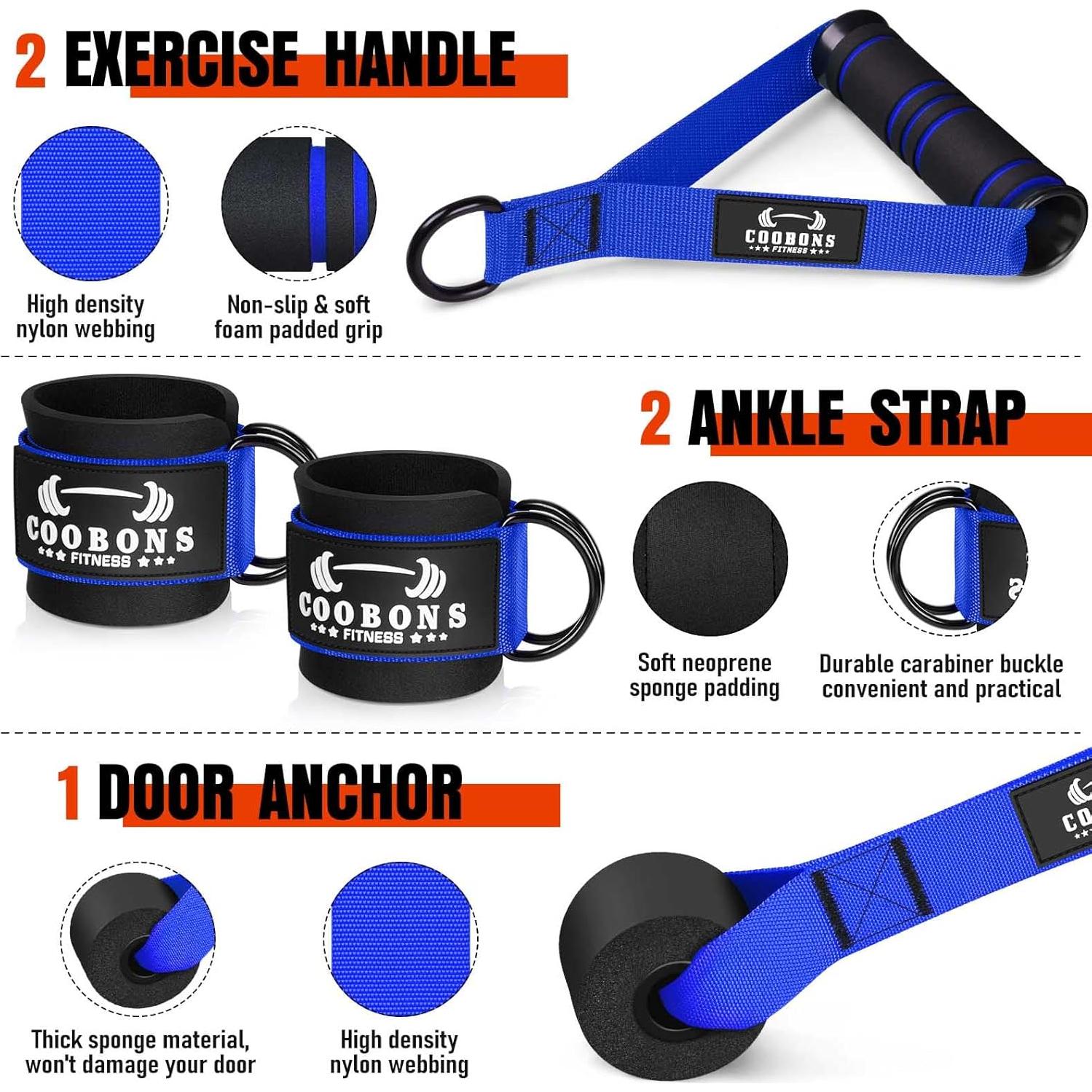 Conjunto de Bandas de Resistencia COOBONS 300LBS para Fitness