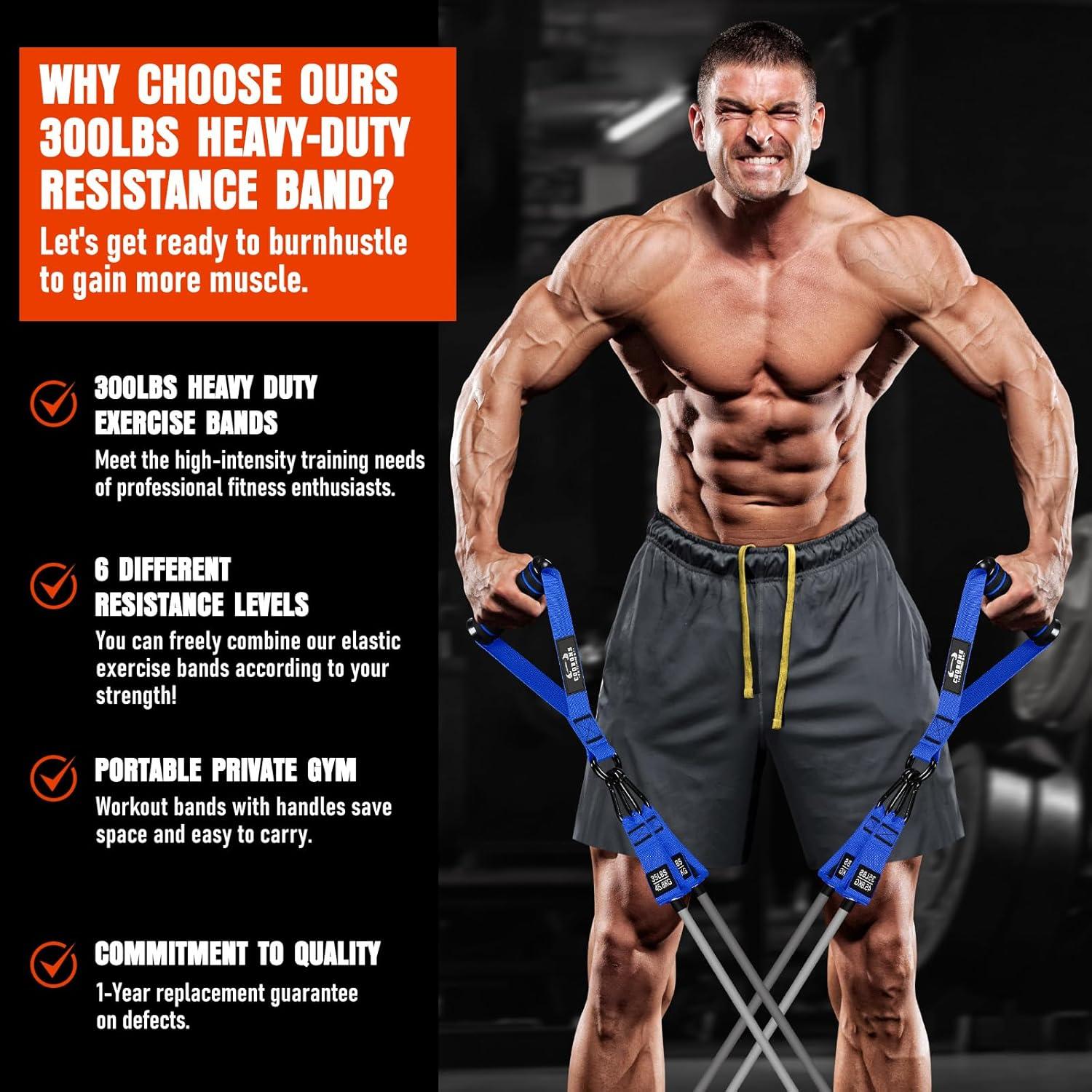 Conjunto de Bandas de Resistencia COOBONS 300LBS para Fitness