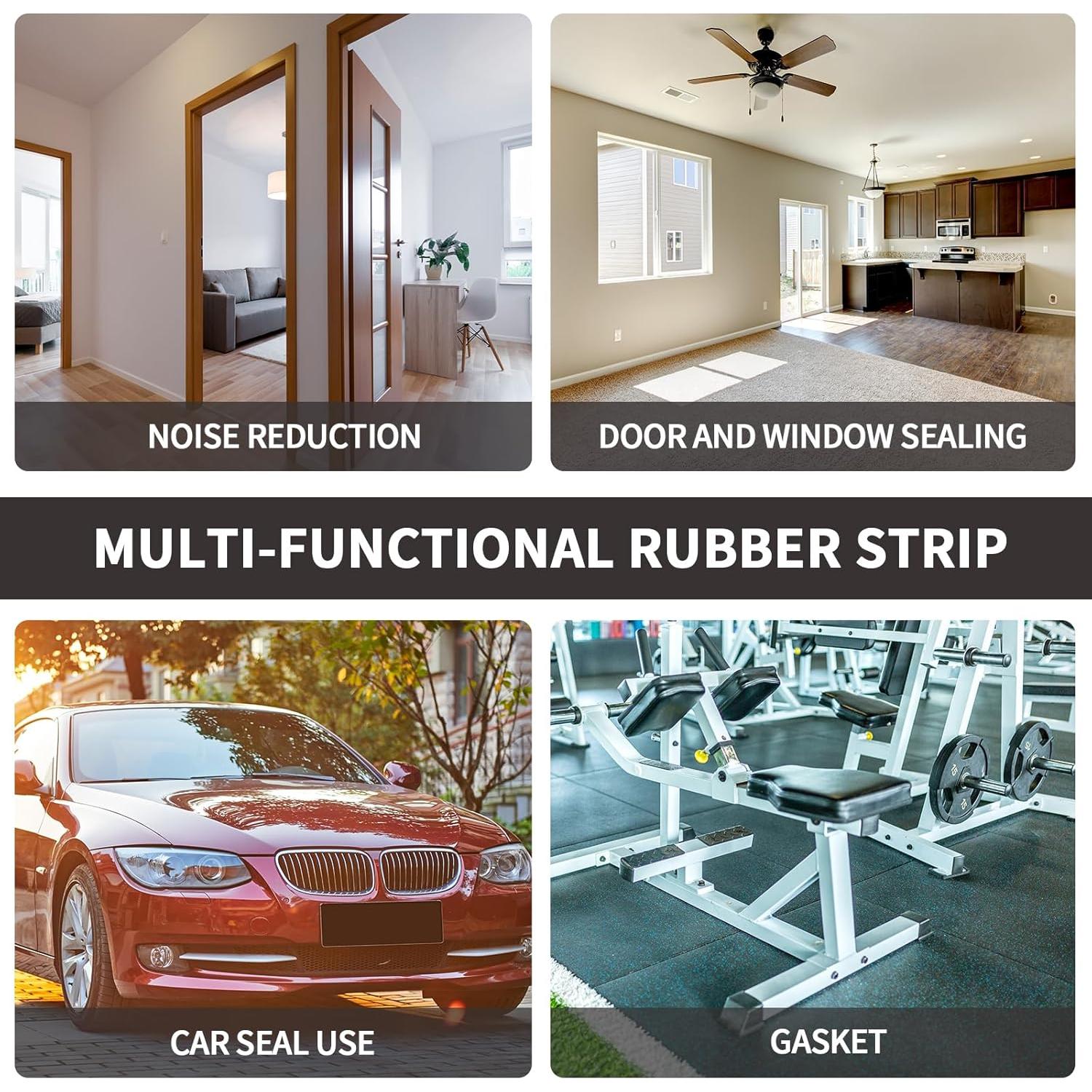 Tiras de goma autoadhesivas Heonay 2.54 cm x 0.32 cm x 3.05 m