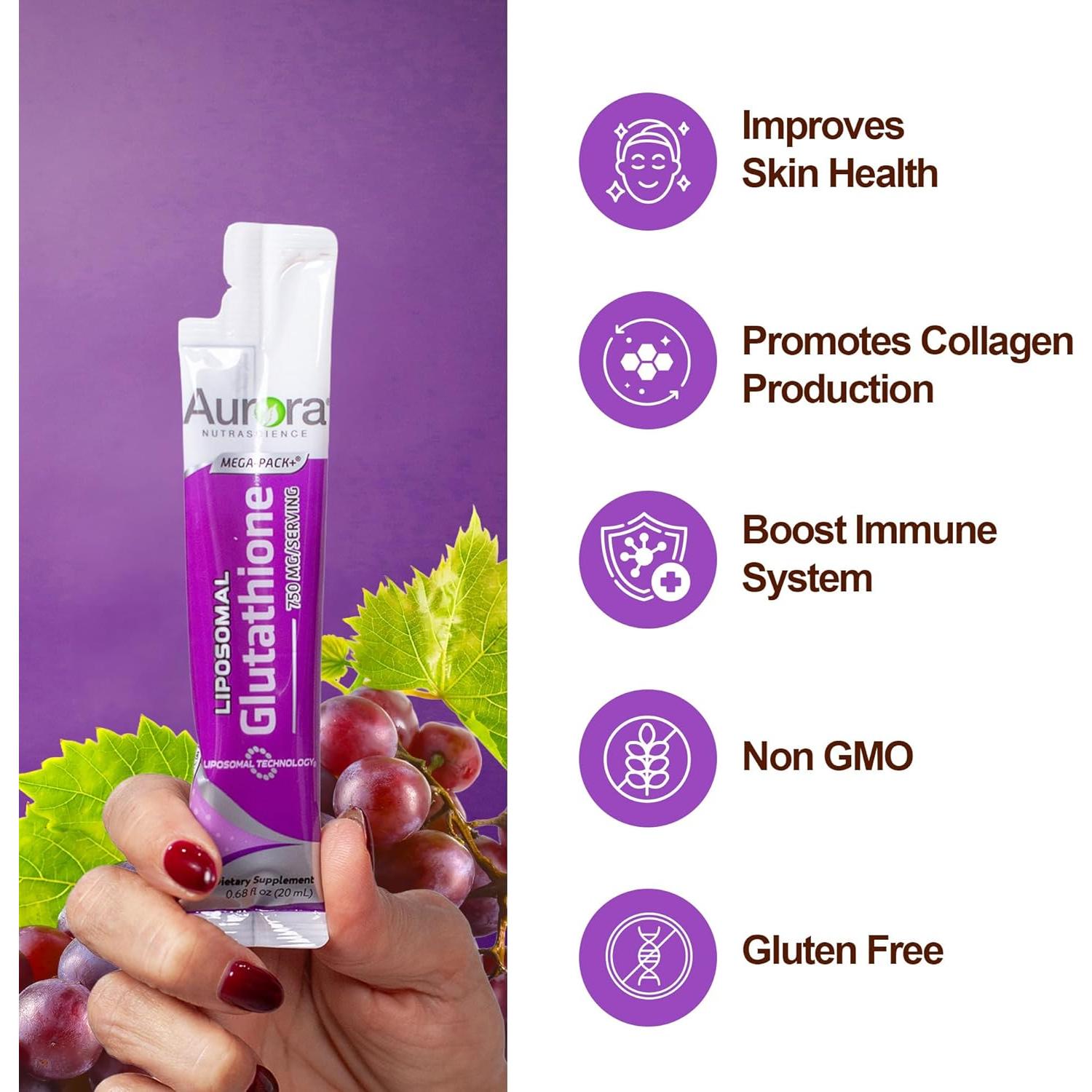 Suplemento Líquido de Glutatión Aurora Nutrascience 750 mg