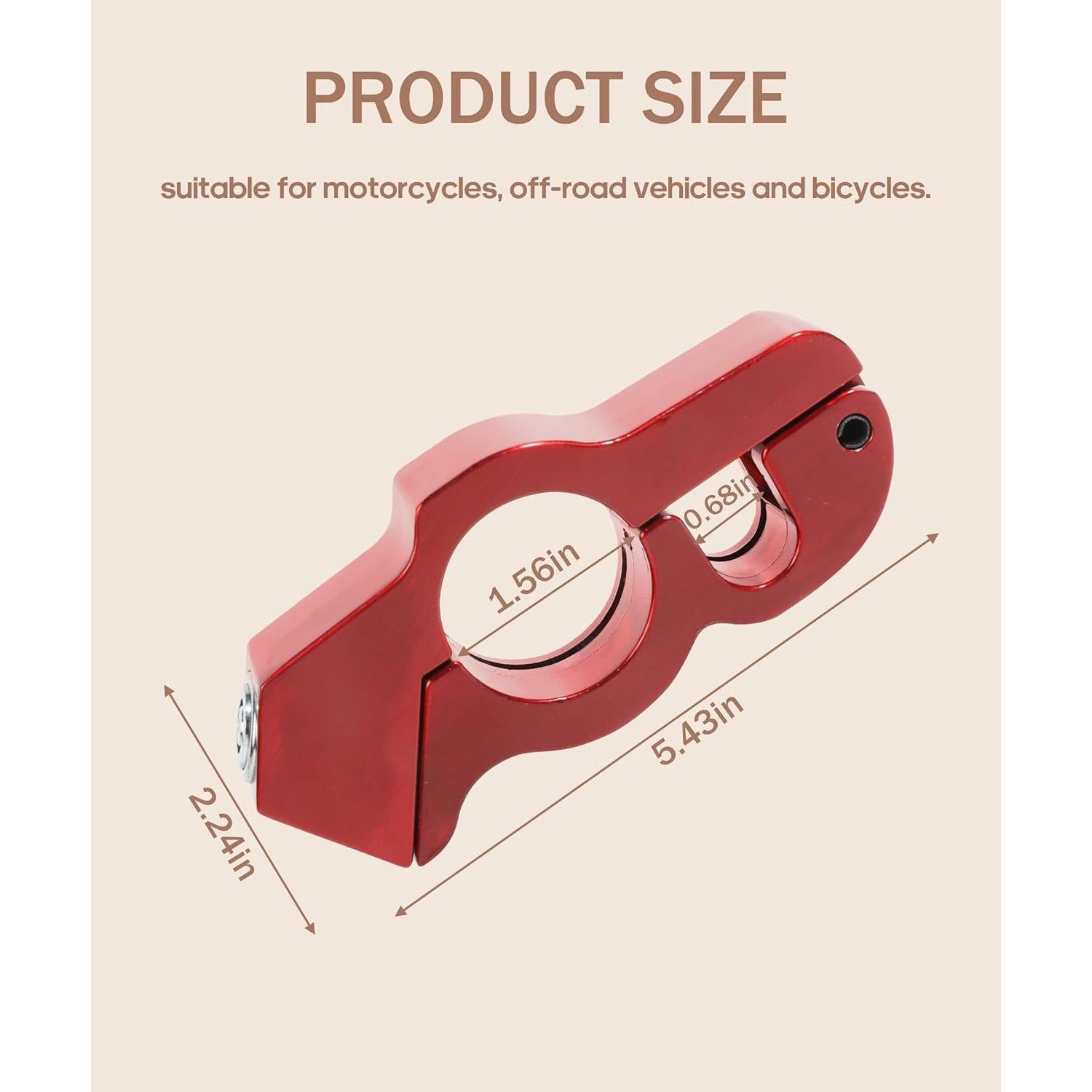 Candado Antirrobo para Motocicleta Bylikeho 1209CBFDYMS001 Rojo