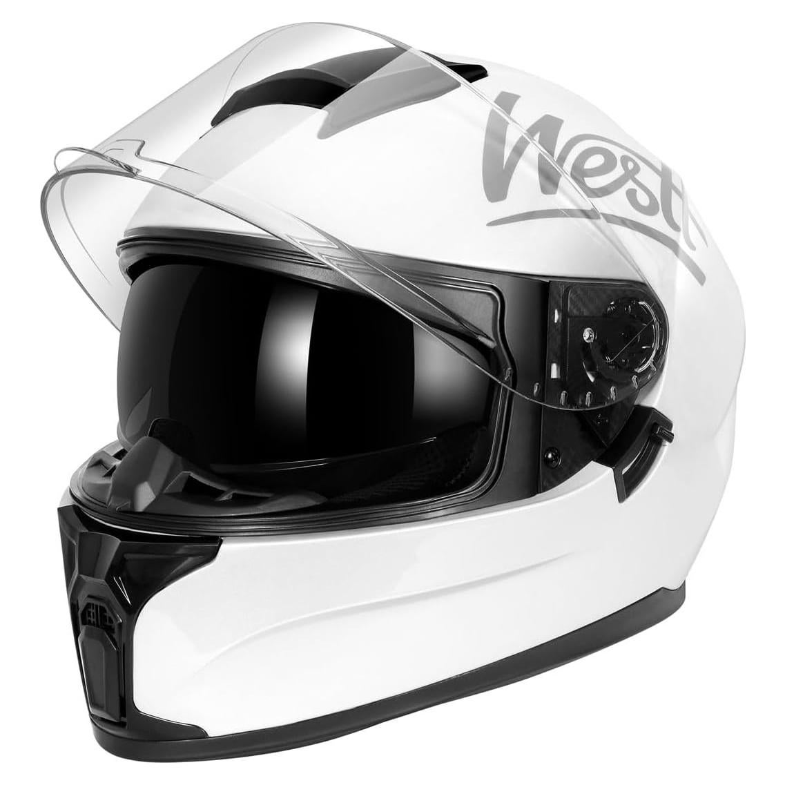 Casco de Motocicleta Westt Storm X Doble Visera Blanco M
