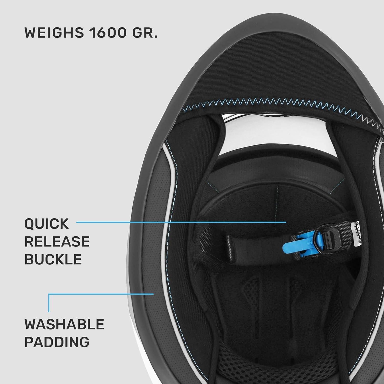 Casco de Motocicleta Westt Storm X Doble Visera Blanco M