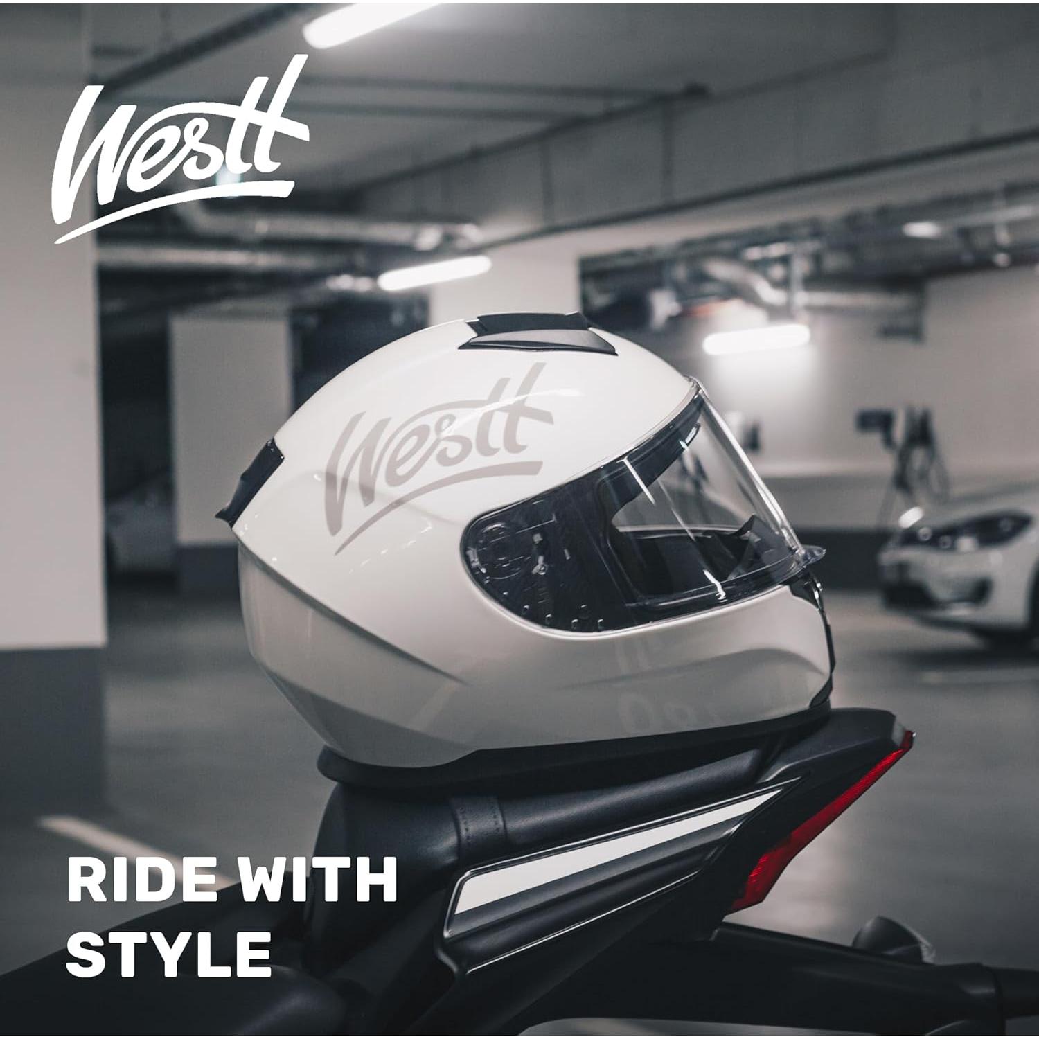 Casco de Motocicleta Westt Storm X Doble Visera Blanco M