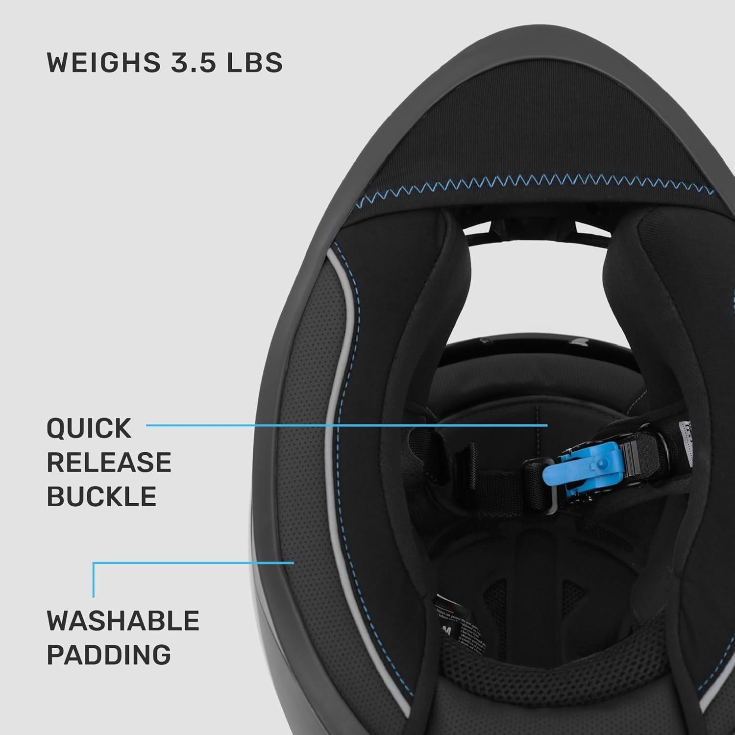 Casco de Motocicleta Westt Storm X Doble Visera Gris Negro