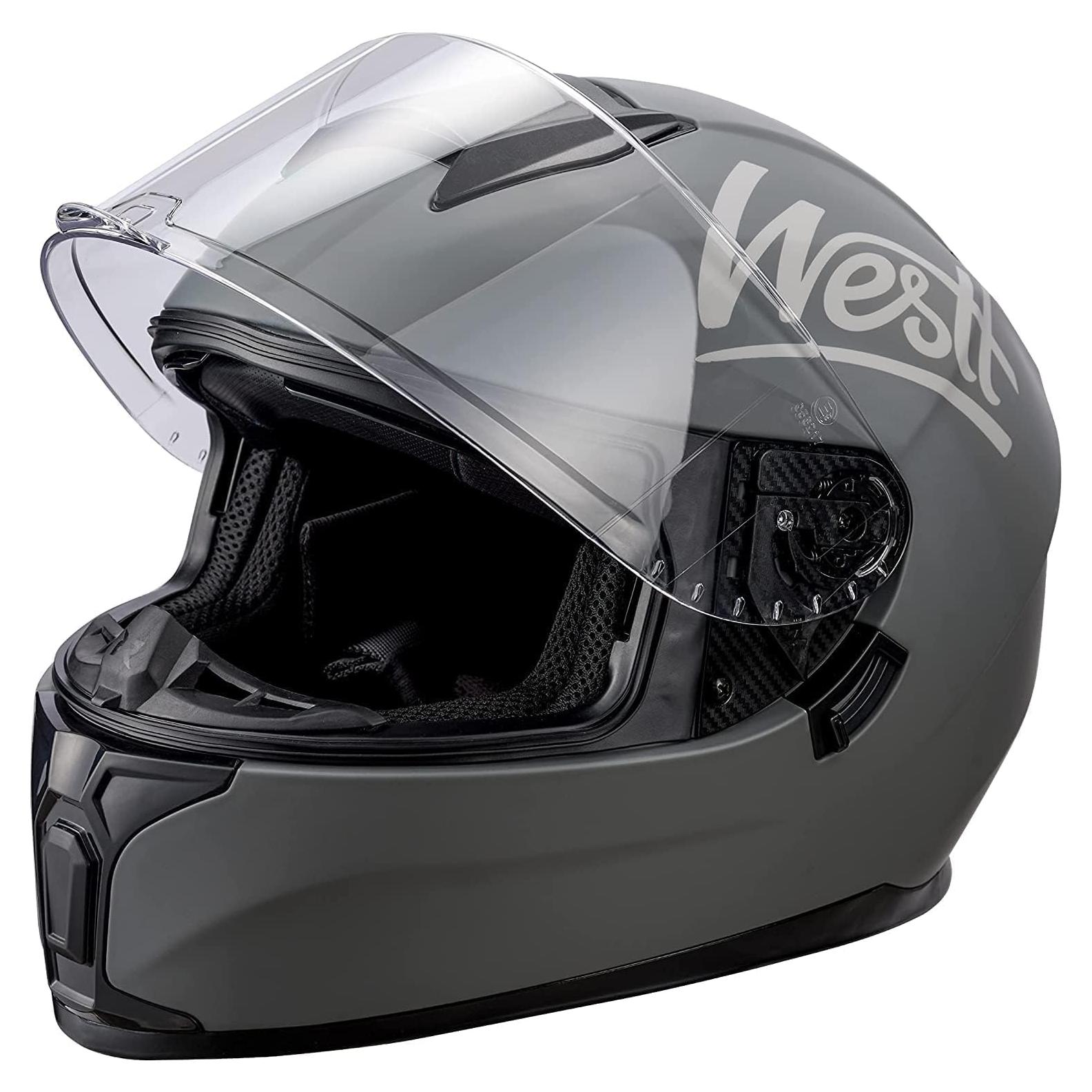 Casco de Motocicleta Westt Storm X Doble Visera Gris M