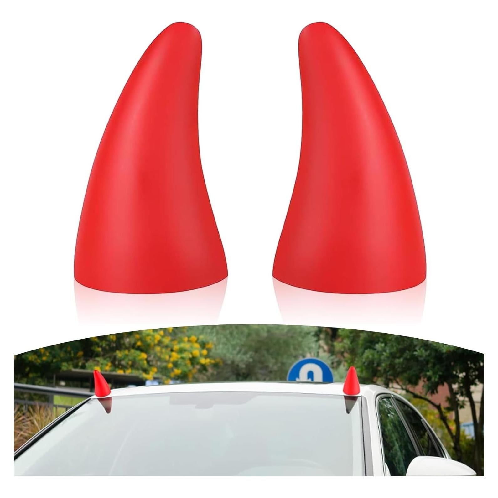 Calcomanías 3D Cuernos de Diablo Crynod 2 PCS Rojo