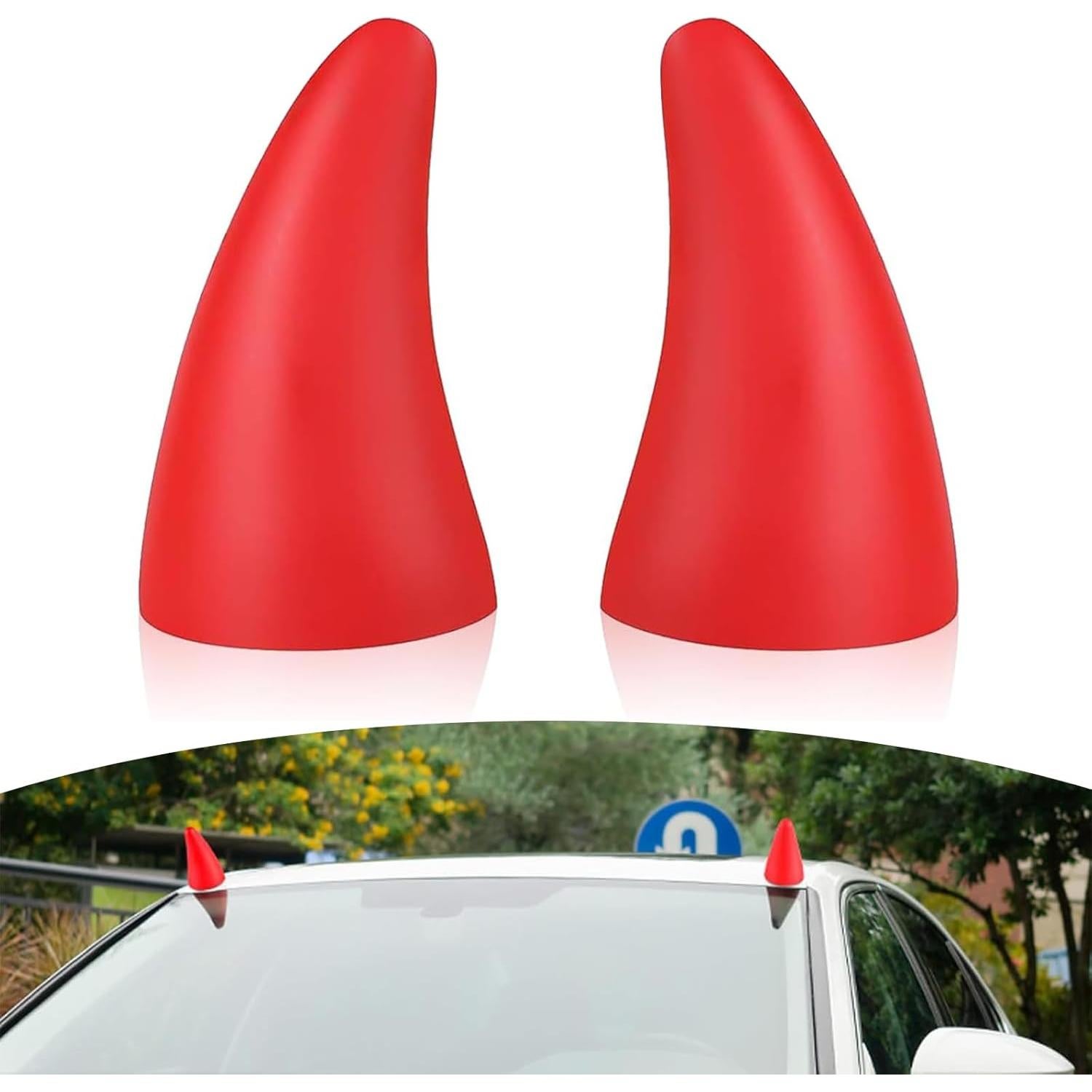 Calcomanías 3D Cuernos de Diablo Crynod 2 PCS Rojo